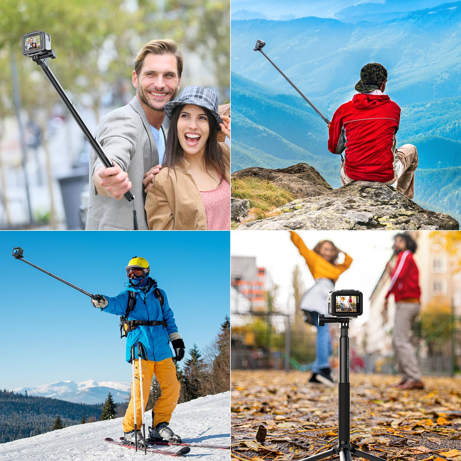 AKASO 1.2M Extendable Selfie Stick and a Tripod Stand Action Camera Accessories Compatible with AKASO EK7000/Brave 4/Brave 7 LE/Brave 7/V50X/V50 Elite/GoPro Hero 12/11/10/9/8/7/Max/DJI Osmo Action (120cm) Selfie Stick Tripod - Image 7