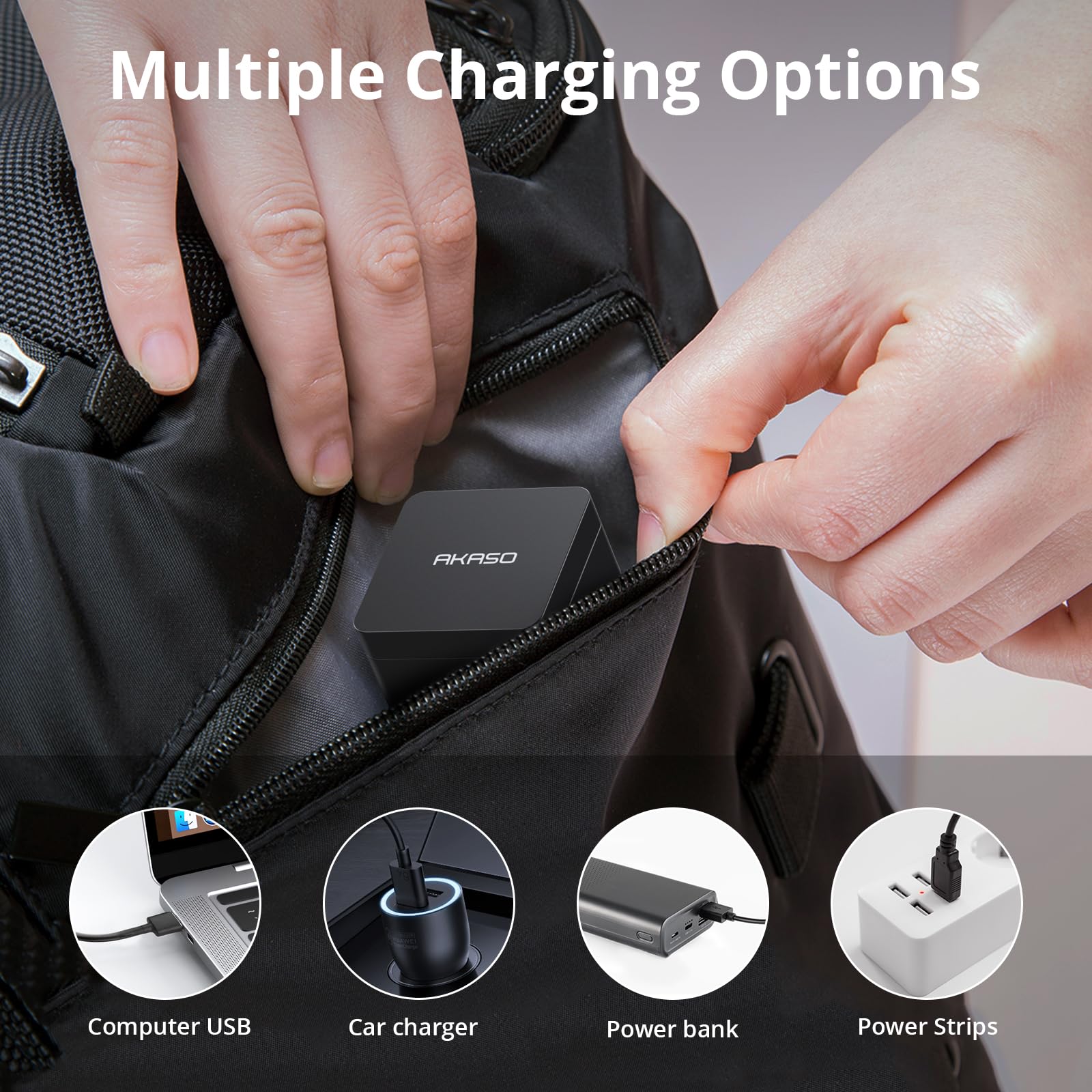 AKASO 3 x 1050mAh Rechargeable Action Camera Battery with 3-Channel Charger EK7000/Brave 4/EK7000 Pro Data Transfer with Micro SD Storage Slots - Image 6