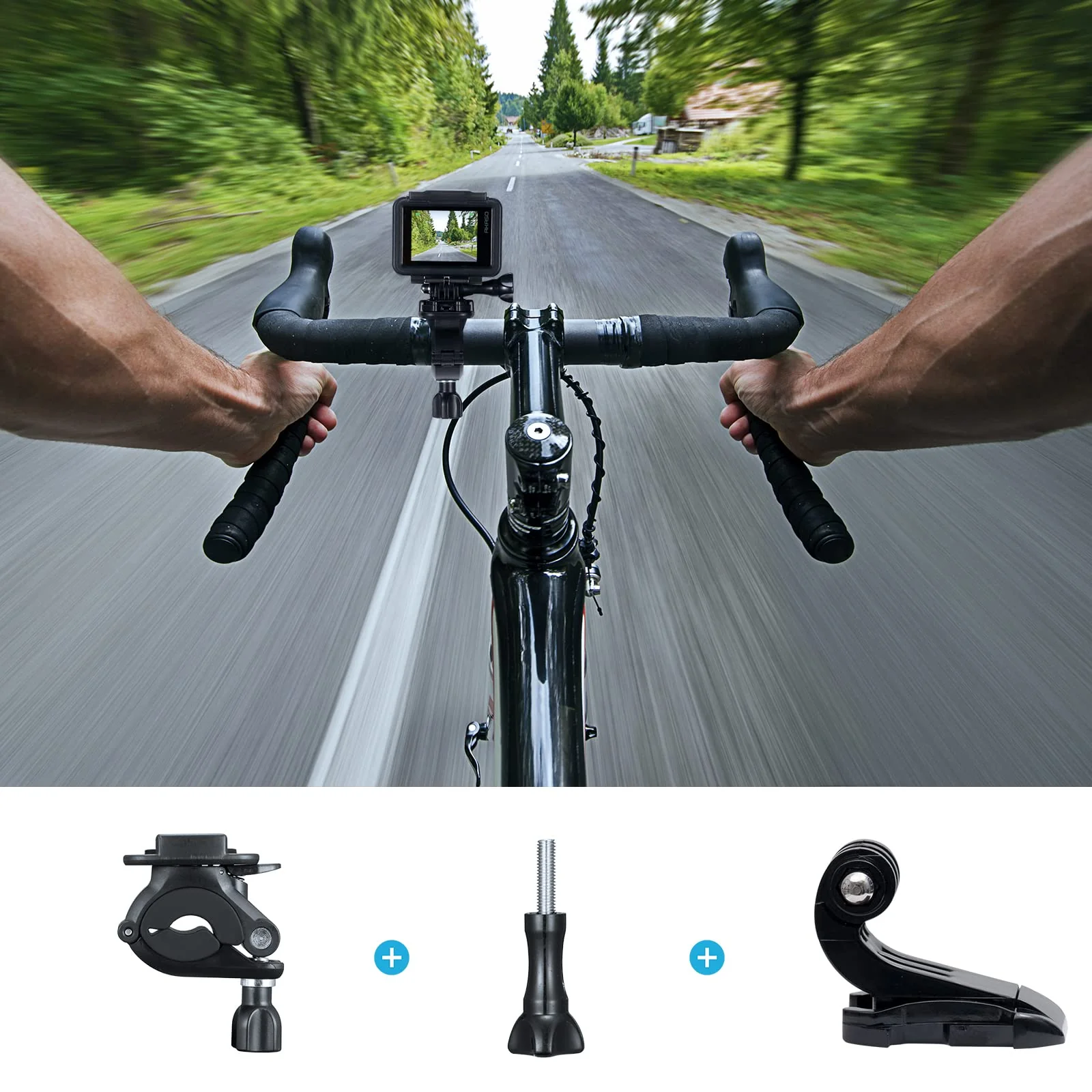 AKASO Action Camera Bike Kit Compatible for EK7000/EK7000 Pro/Brave 4/Brave 4 Pro/Brave 7 LE/Brave 7/Brave 8/V50X/V50 Pro/V50 Elite/GoPro Hero 11 10 9 8 7/DJI/Apexcam Action Camera - Image 2