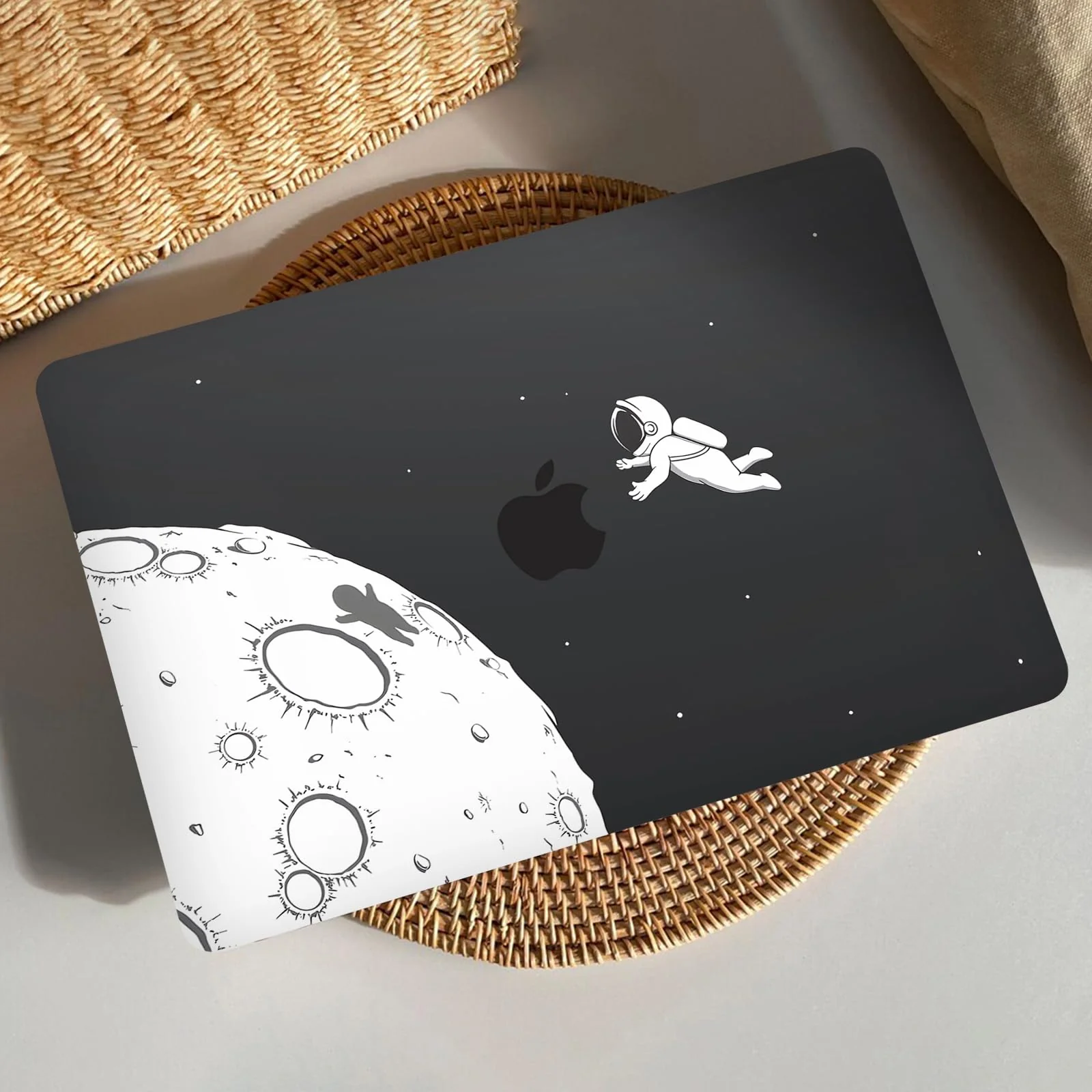 AKIT Compatible with MacBook Air 13 Inch Case M1 2022 2021 2020 2019 2018 Release A2337 A2179 A1932, Matte Black Plastic Laptop Hard Shell Case + Screen Protector + Keyboard Cover, Astronaut - Image 4
