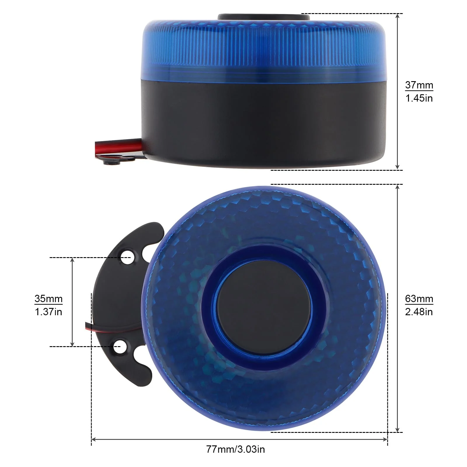 Alert Siren, 12V/24V 6 Tone Car Alarm Auto Warning Siren Horn for Motorcycle Car Vehicle, 105dB Buzzer Horn Alarm Siren with LED Light - Image 2