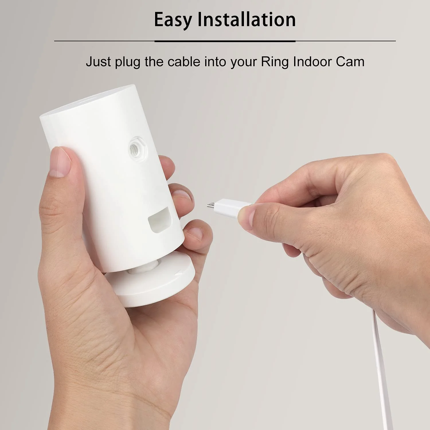 ALERTCAM Power Adapter for Ring Indoor Cam and All-New Ring Indoor Cam (2nd Gen), with 25Ft/7.5m Flat Charging Cable Continuously Charge Your Camera (NOT Compatible with Ring Stick Up Cam) - Image 4