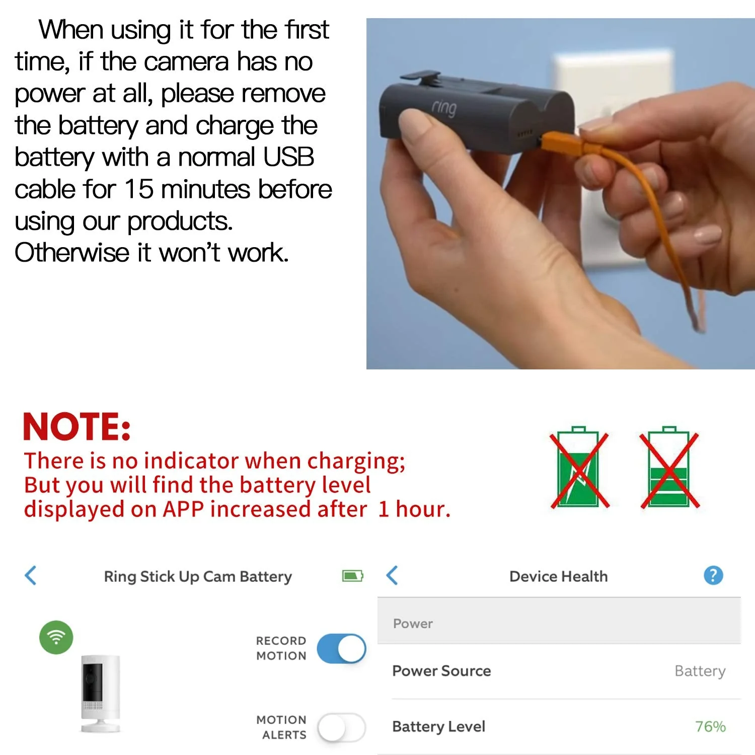 ALERTCAM Power Adapter for Ring Stick Up Cam Battery(3rd Gen), with 30ft/9m Weatherproof Outdoor Cable Continuously Charge Your Camera, No Need to Change The Batteries White - Image 4