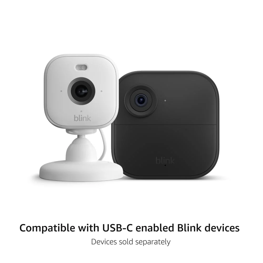 All-new Blink Weather Resistant 13ft Power Adapter for Blink Mini 2 and Blink Outdoor 4 (White) White - Image 2