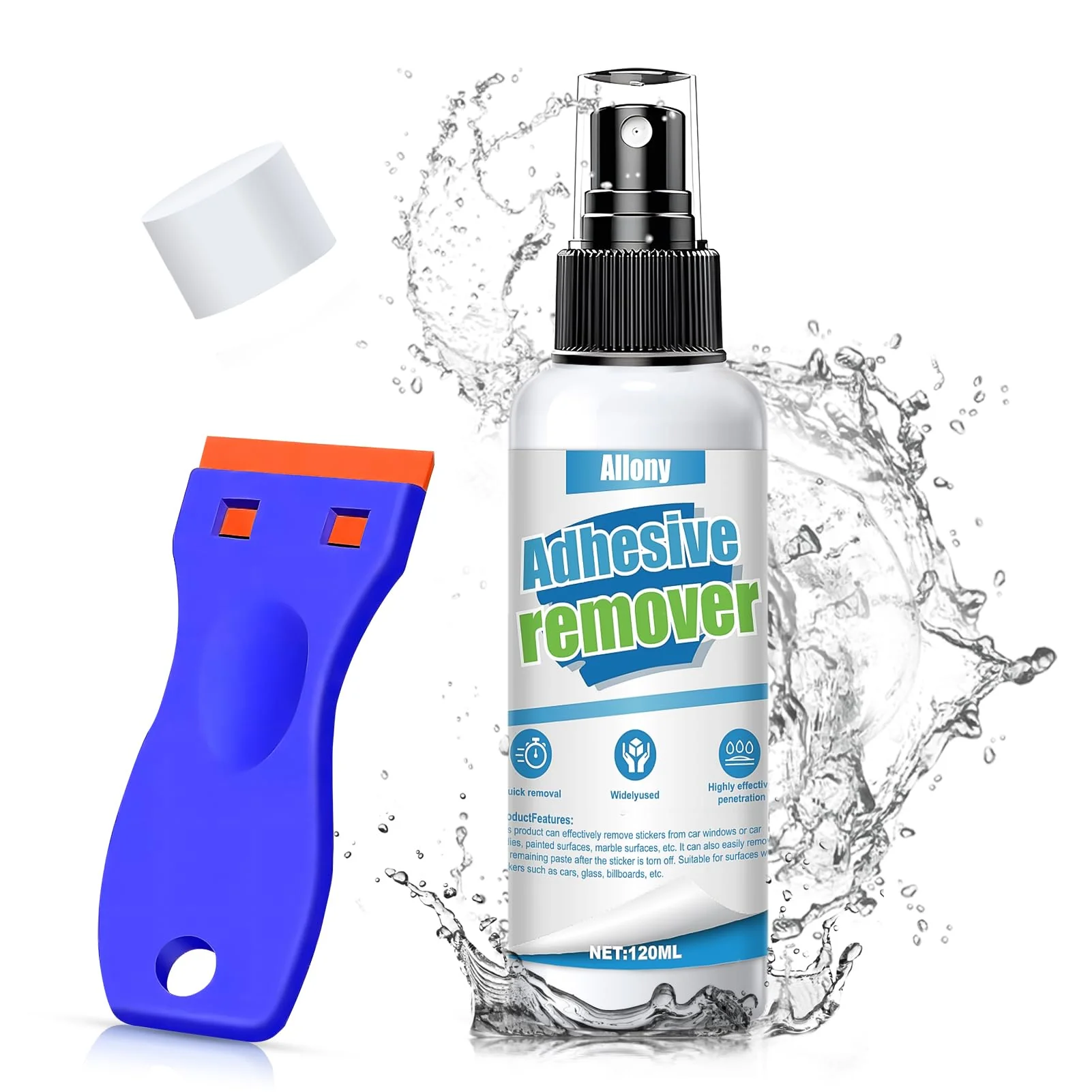 Allony Sticker Remover, Adhesive Residue Remover, Window Frame, Superglue Remover, Sticker Effectively Removes Stickers and Labels from Surfaces 120 ml