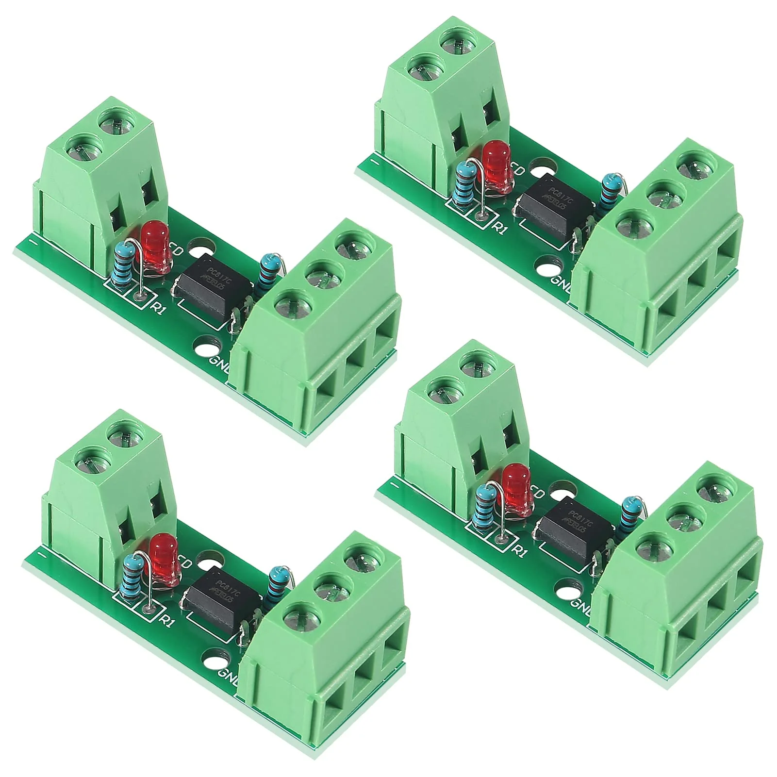 ALMOCN Pack of 4 1 Channel Optocoupler PC817 1 Channel Insulation Board Voltage Converter Adapter Module 3.6-30V Driver Photoelectric Insulated Module (1CH Optocoupler)