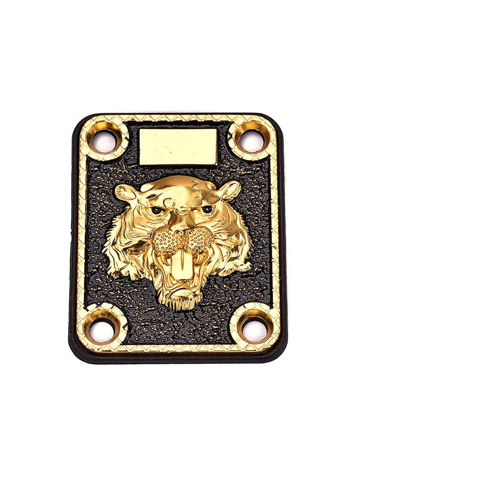 Alnicov Guitar Neck Plate, Guitar Neck Plate Engraved Animal Head Pattern for Electric Guitar - Image 2