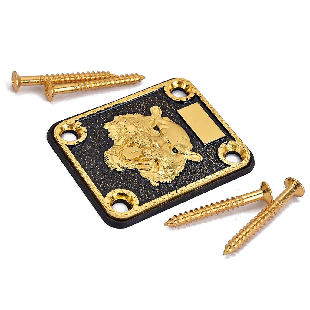 Alnicov Guitar Neck Plate, Guitar Neck Plate Engraved Animal Head Pattern for Electric Guitar - Image 4