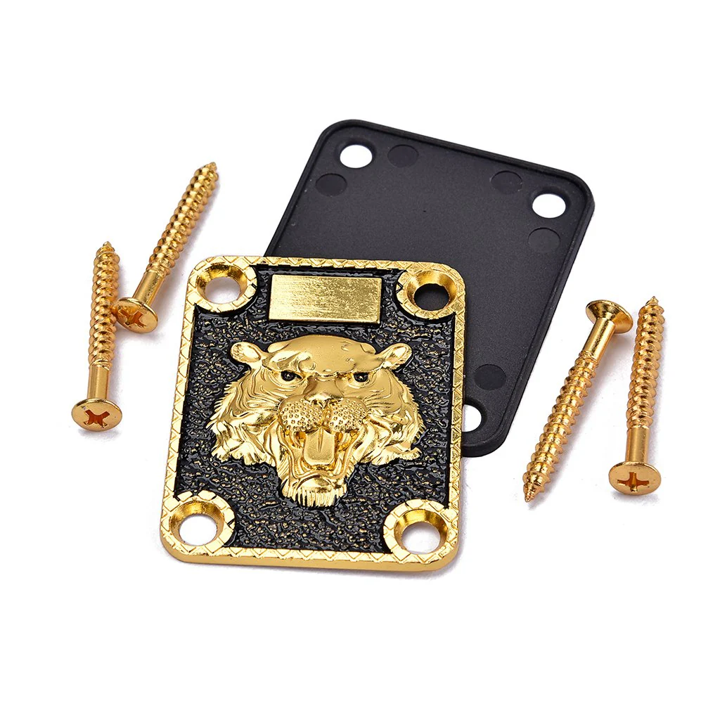 Alnicov Guitar Neck Plate, Guitar Neck Plate Engraved Animal Head Pattern for Electric Guitar - Image 5