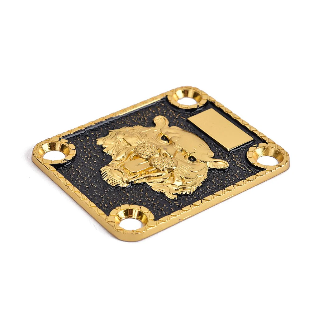 Alnicov Guitar Neck Plate, Guitar Neck Plate Engraved Animal Head Pattern for Electric Guitar - Image 7