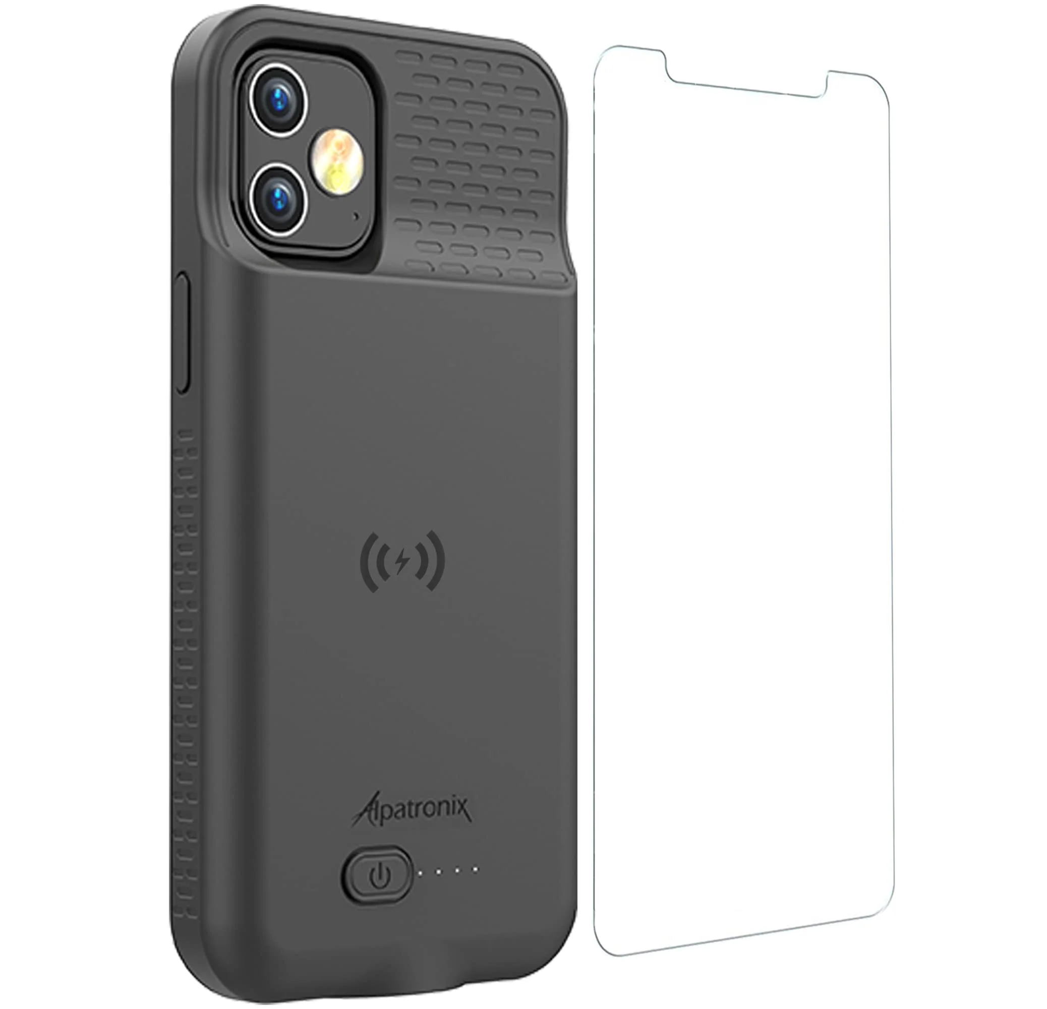 Alpatronix Battery Case for iPhone 13 Mini (5.4 inch), Strong Slim Portable Protective Extended Charger Cover with Wireless Charging, CarPlay and Certified Connector Chip (BX13mini) - Black Apple iPhone 13 mini (5.4 inch)