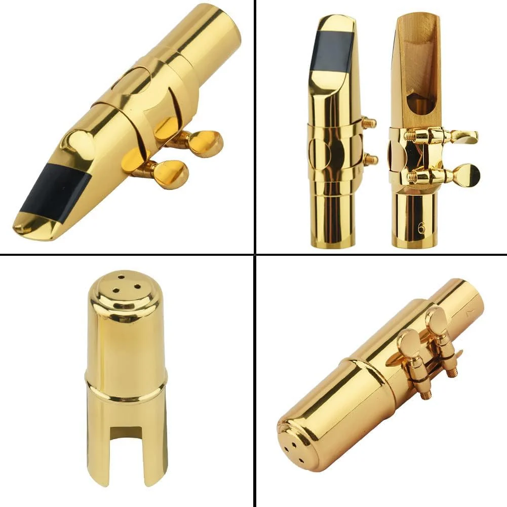 Alto Sax Saxophone Mouthpiece w/Cap & Ligatures, Brass Metal Eb Alto Sax Mouthpieces 5C for Saxophone Professionals and Beginners (5C) - Image 5