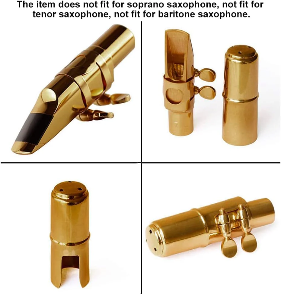 Alto Sax Saxophone Mouthpiece w/Cap & Ligatures, Brass Metal Eb Alto Sax Mouthpieces 5C for Saxophone Professionals and Beginners (5C) - Image 8