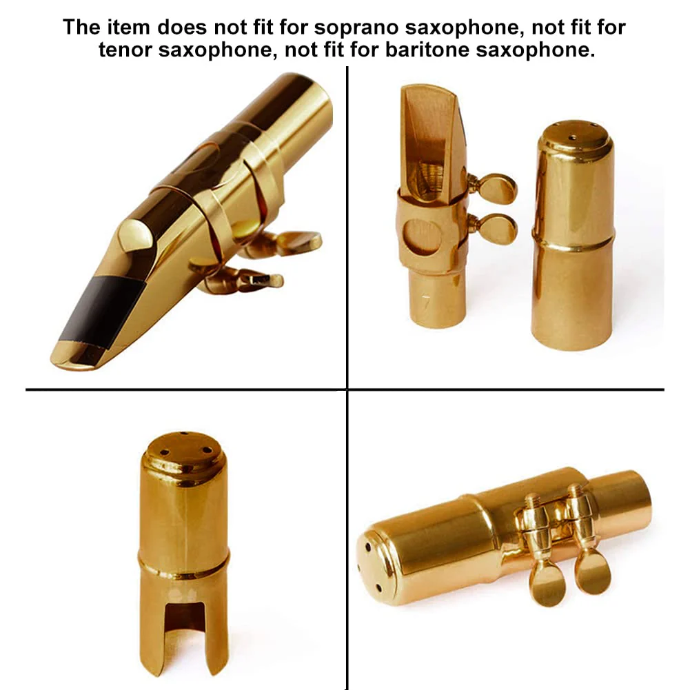 Alto Sax Saxophone Mouthpiece w/Cap & Ligatures, Brass Metal Eb Alto Sax Mouthpieces 5C for Saxophone Professionals and Beginners (Gold - 5C) - Image 8