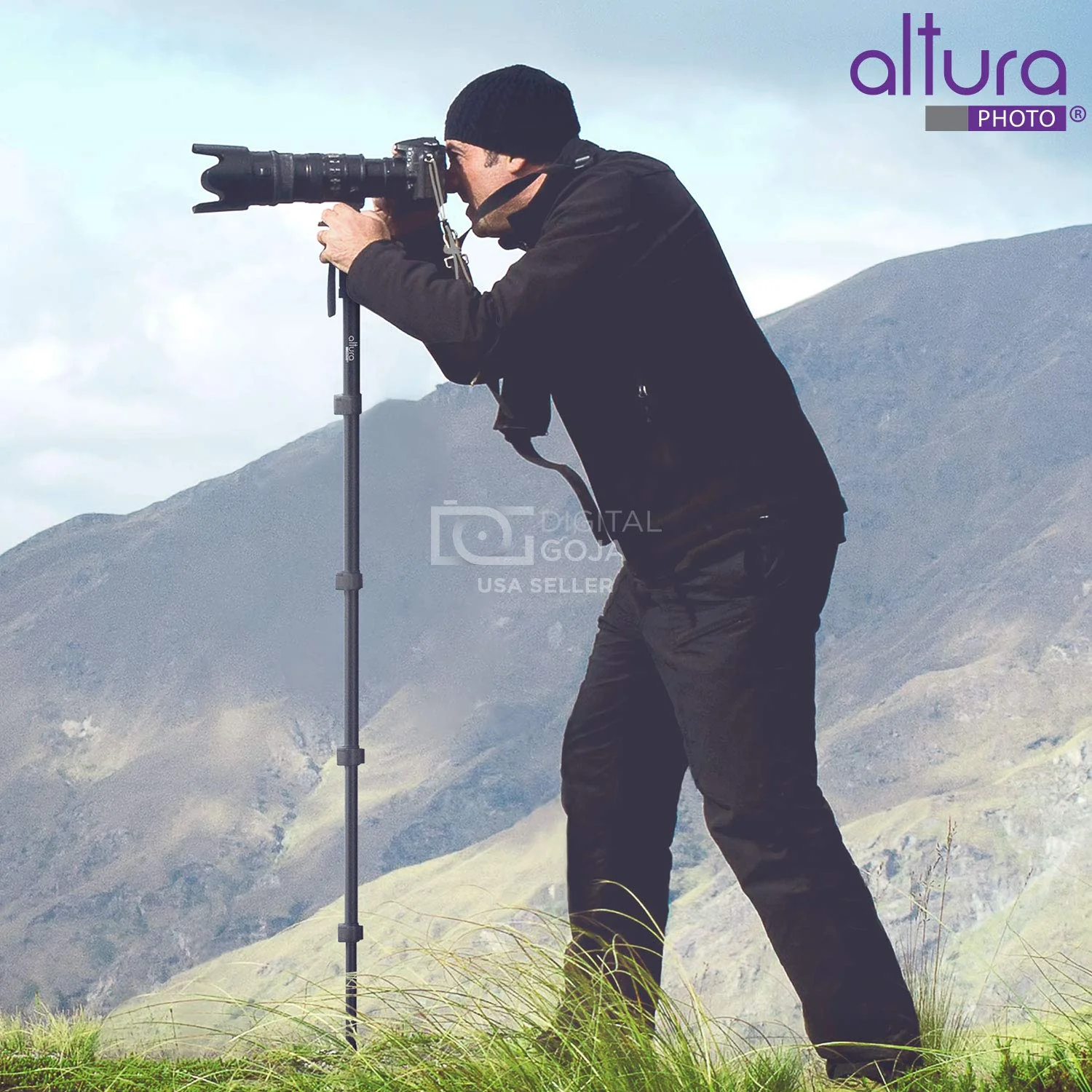 Altura Photo 62-Inch Camera Monopod - Heavy Duty Monopod for Cameras Canon, Nikon & Sony Mirrorless & DSLR, Steady Photography Monopod, Easy to Carry & Portable Monopod Lightweight w/Pouch - Image 8