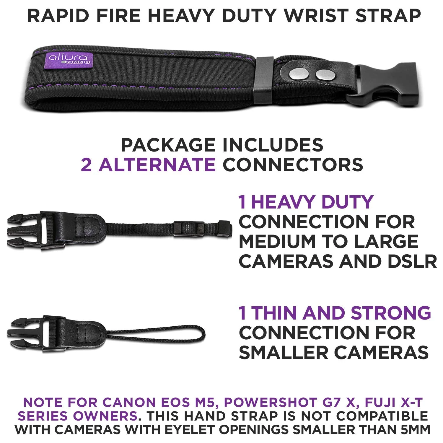 Altura Photo Camera Wrist Strap - Rapid Fire Secure Camera Sling Strap, Camera Straps for Photographers Compatible W/DSLR & Mirrorless - Camera Hand Strap W/Quick Release Camera Strap Dual System - Image 2