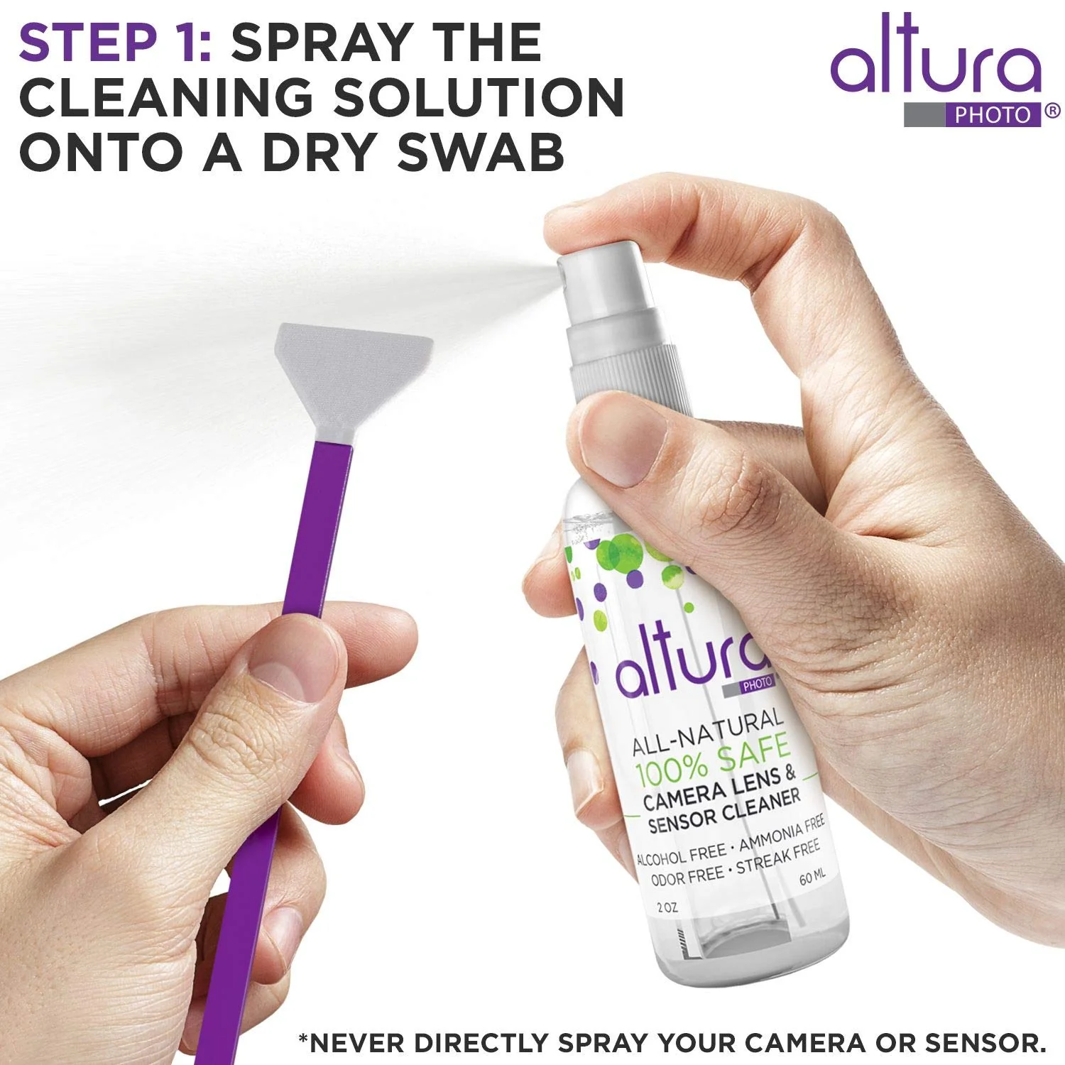 Altura Photo Professional Full Frame Sensor Cleaning Kit - Camera Cleaning Kit for FF DSLR & Mirrorless Cameras - w/Sensor Cleaning Swabs & Case, Works as Camera Lens Cleaning Kit, Sensor Cleaner - Image 5