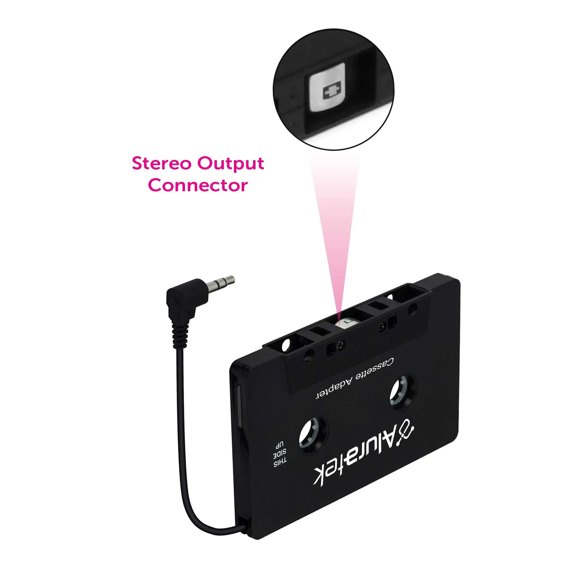 Aluratek Premium Audio Cassette Receiver, Premium Car Audio, Universal 3.5mm Audio Jack or AUX-in Port, Supports Phones/Tablets/Stereo/Headphones/Hi-Fi/Portable Speaker, 3 Foot Cable Length ACTA01F - Image 2