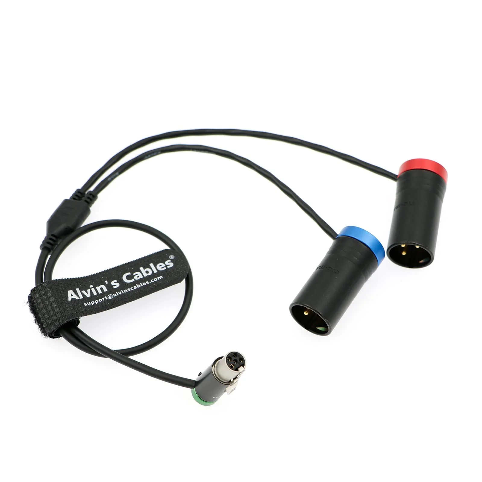 Alvin's Cables 10Inch (25cm) Low Profile TA5F to Dual LP XLR 3 Pin Male Audio-Cable for Wisycom-MCR54, Lectrosonics-DCHR-Receiver, Cameras, Portable Recorders, Mixers