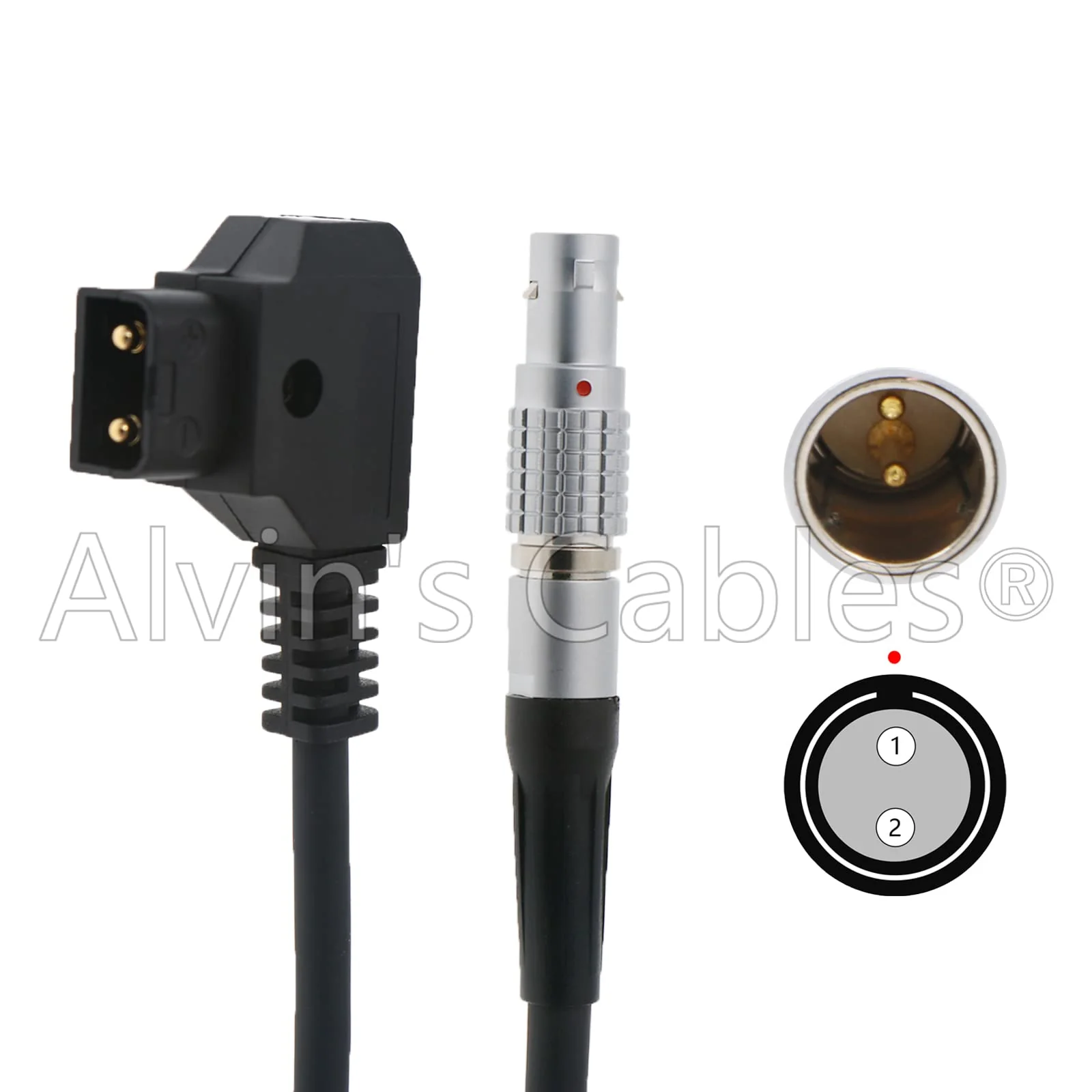 Alvin's Cables D-Tap to 0B 2 Pin Male Power Cable for Teradek SmallHD Z-CAM DJI-Ronin 45cm|18inches Straight 2 pin - Image 2