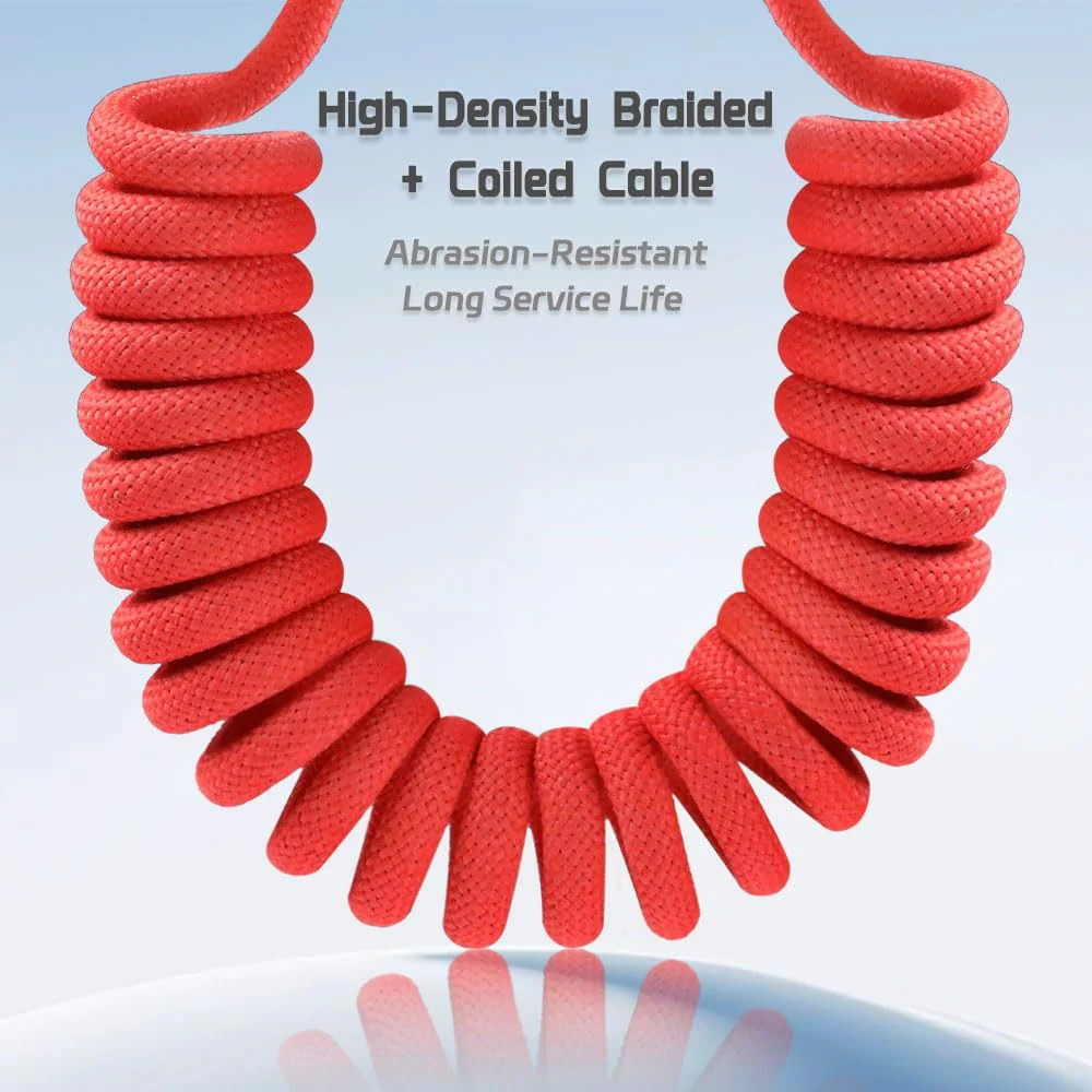 Alvin's Cables Low-Profile XLR 3 Pin Male to Female Ultra-Flexible Coiled Cable, Aramid-Reinforced for Sony|Canon|Blackmagic Pro Cameras & Studio Audio(Red) - Image 2