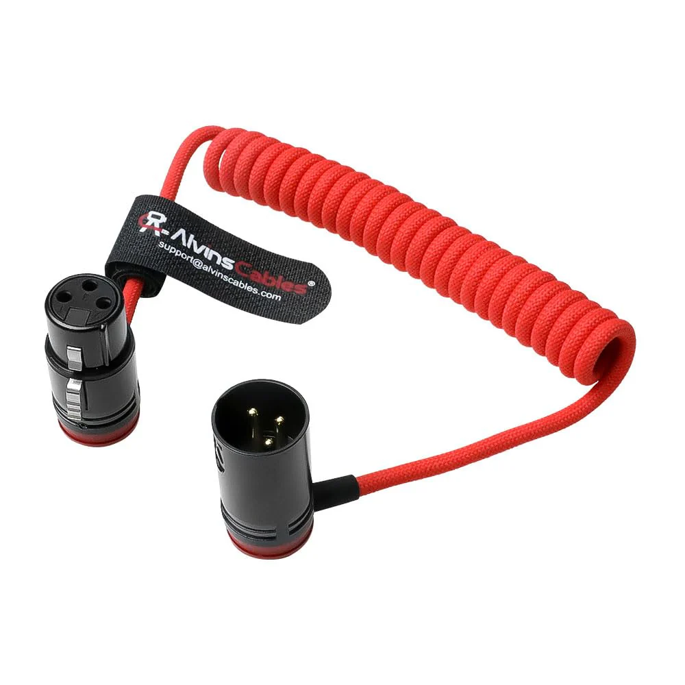 Alvin's Cables Low-Profile XLR 3 Pin Male to Female Ultra-Flexible Coiled Cable, Aramid-Reinforced for Sony|Canon|Blackmagic Pro Cameras & Studio Audio(Red) - Image 6