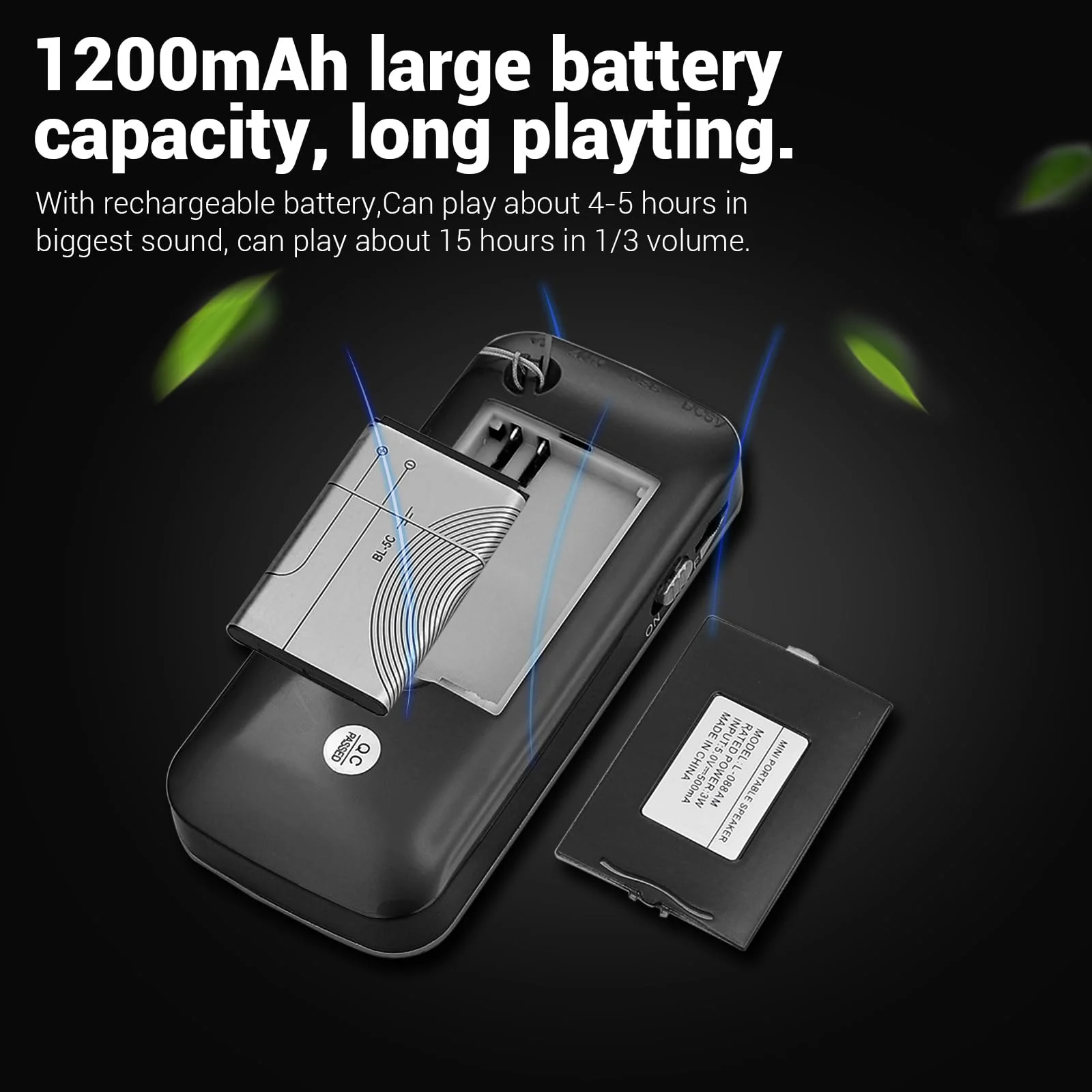 AM FM Radio portable Rechargeable Battery Operated Small Radio Micro SD Card/USB Flash Drive MP3 Player Pocket Radios with Excellent Reception and Sound for Home and Outdoor Use black - Image 6