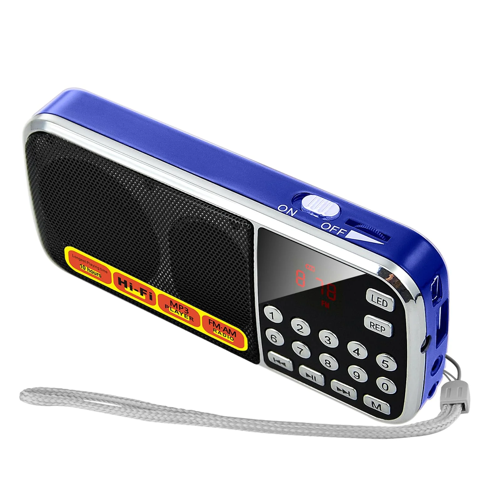 AM FM Radio portable Rechargeable Battery Operated Small Radio Micro SD Card/USB Flash Drive MP3 Player Pocket Radios with Excellent Reception and Sound for Home and Outdoor Use blue