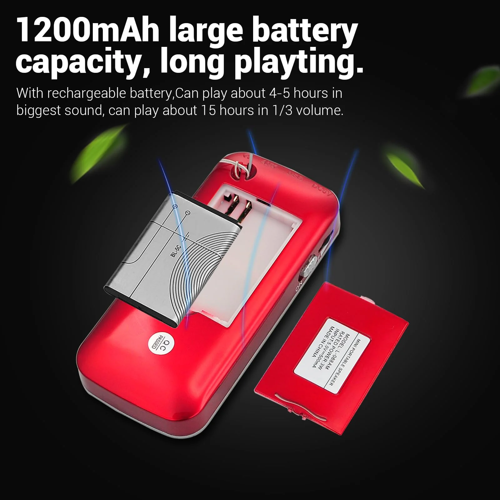 AM FM Radio portable Rechargeable Battery Operated Small Radio Micro SD Card/USB Flash Drive MP3 Player Pocket Radios with Excellent Reception and Sound for Home and Outdoor Use red - Image 6