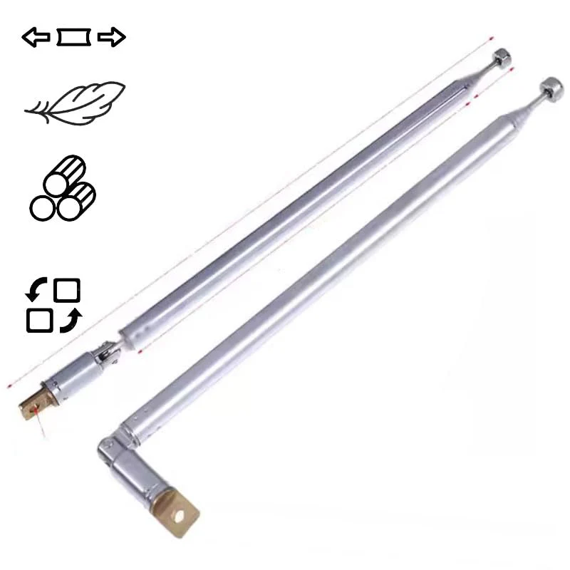 AM FM Radio Universal Antenna,64cm 25" Length 4-Sections Stainless Steel Radio Antenna for AM FM Radio Receiver TV and More 4pcs Silver. 4T-64-4PCS - Image 2