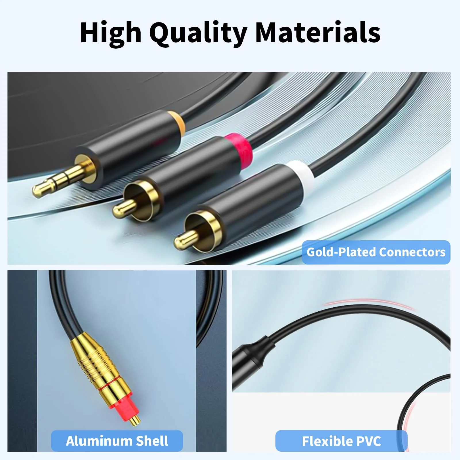 AMANKA 192KHz DAC Digital to Analog Audio Converter Optical to RCA Adapter Coaxial Toslink Optical to 3.5mm Jack AUX Optical Audio to RCA 5ft/1.5m Optical to Analog Converter Cable for HDTV, DVD, PS4 - Image 6