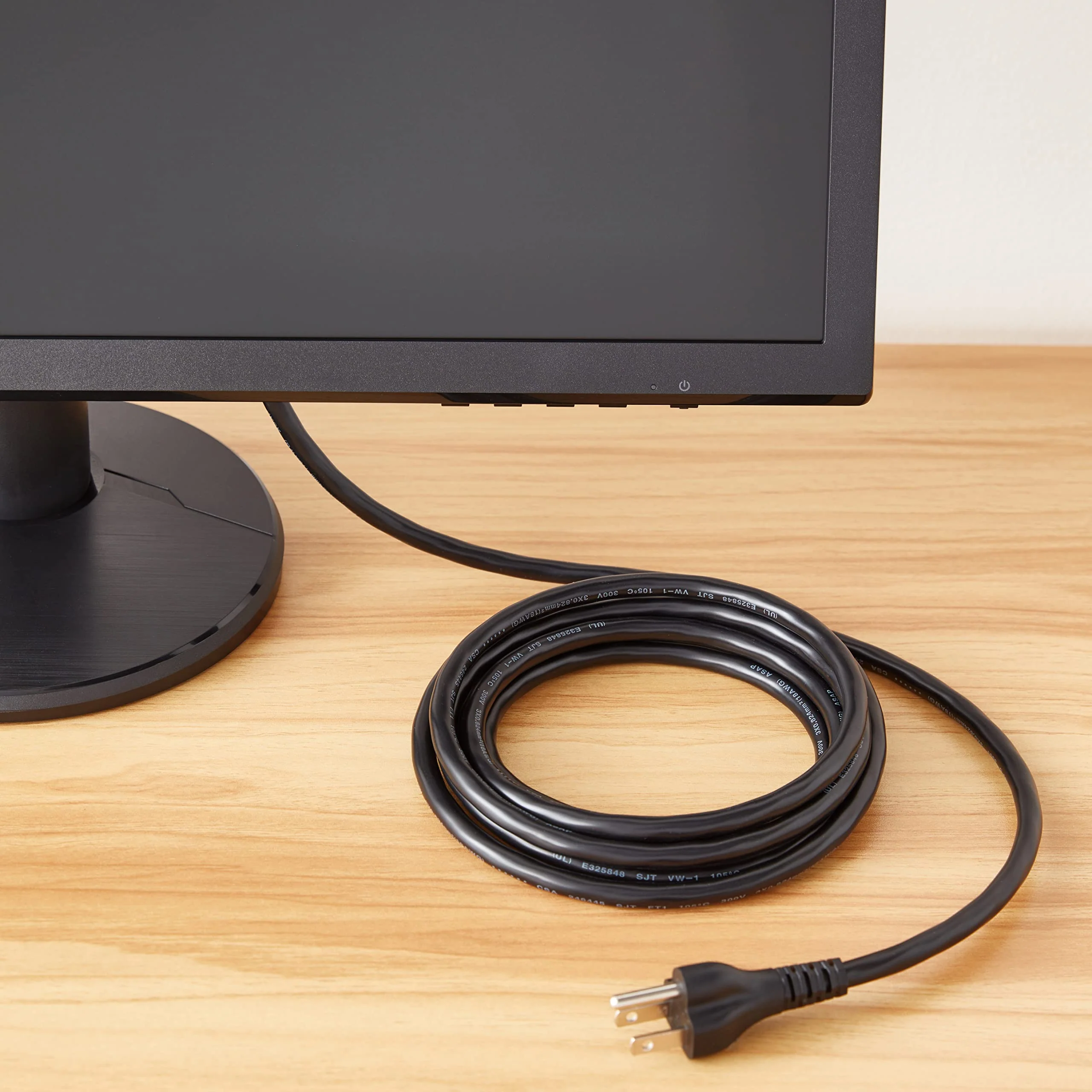 Amazon Basics 10 Feet Computer Monitor TV Replacement 3 Prong AC Power Cord, 18 AWG, 125 Volts, Black - Image 5