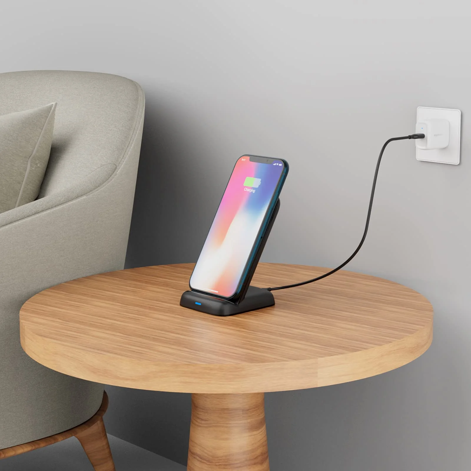 Amazon Basics 10W Qi Certified Wireless Charging Stand (iPhone 15/14/13/12/11/X, Samsung), with USB Cable (No AC Adapter), Black - Image 7
