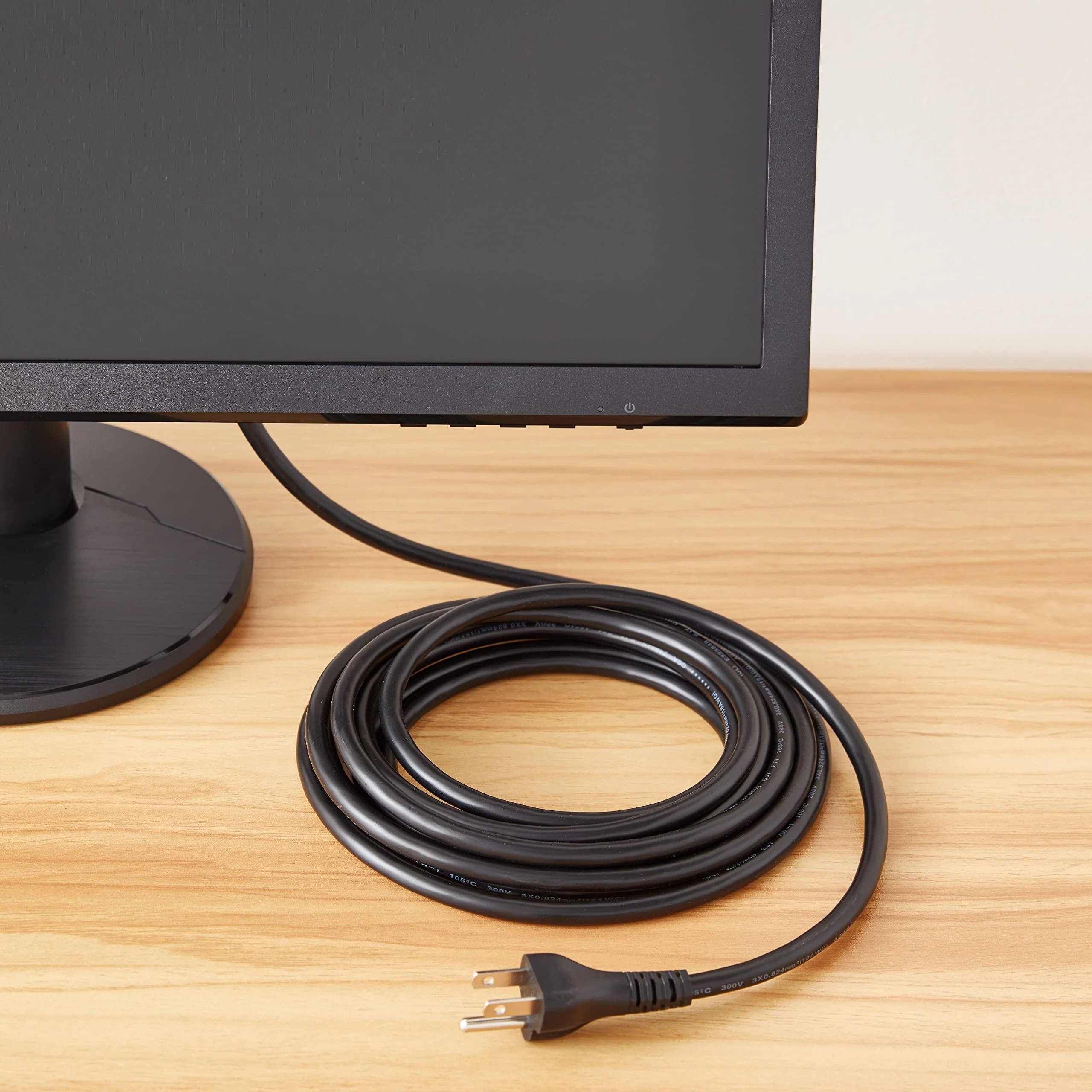 Amazon Basics 15 Feet Computer Monitor TV Replacement 3 Prong AC Power Cord, 18 AWG, 125 Volts, Black - Image 5