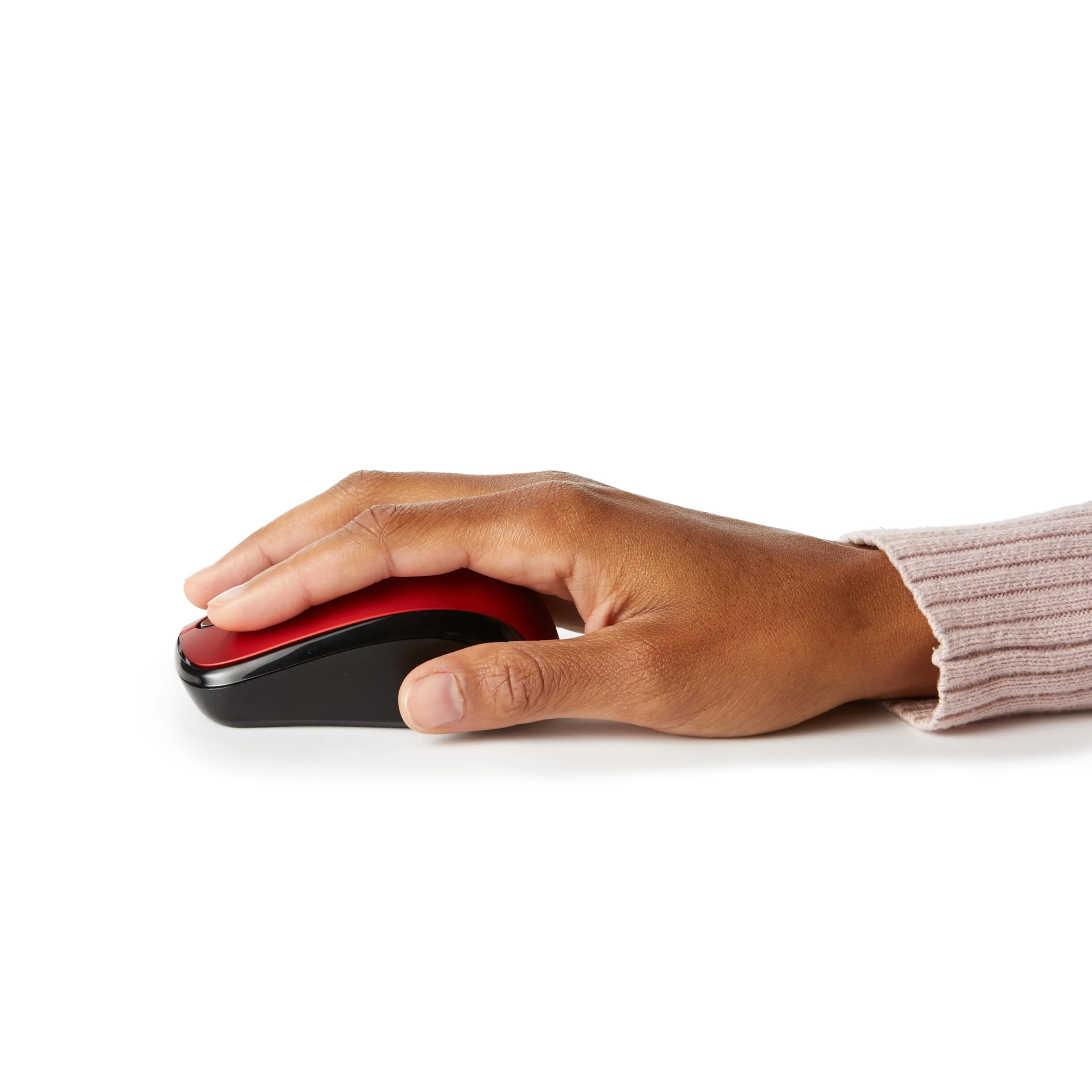 Amazon Basics 2.4 GHz Optical Wireless Mouse for Laptop and Computer, USB Nano Receiver, Red - Image 3