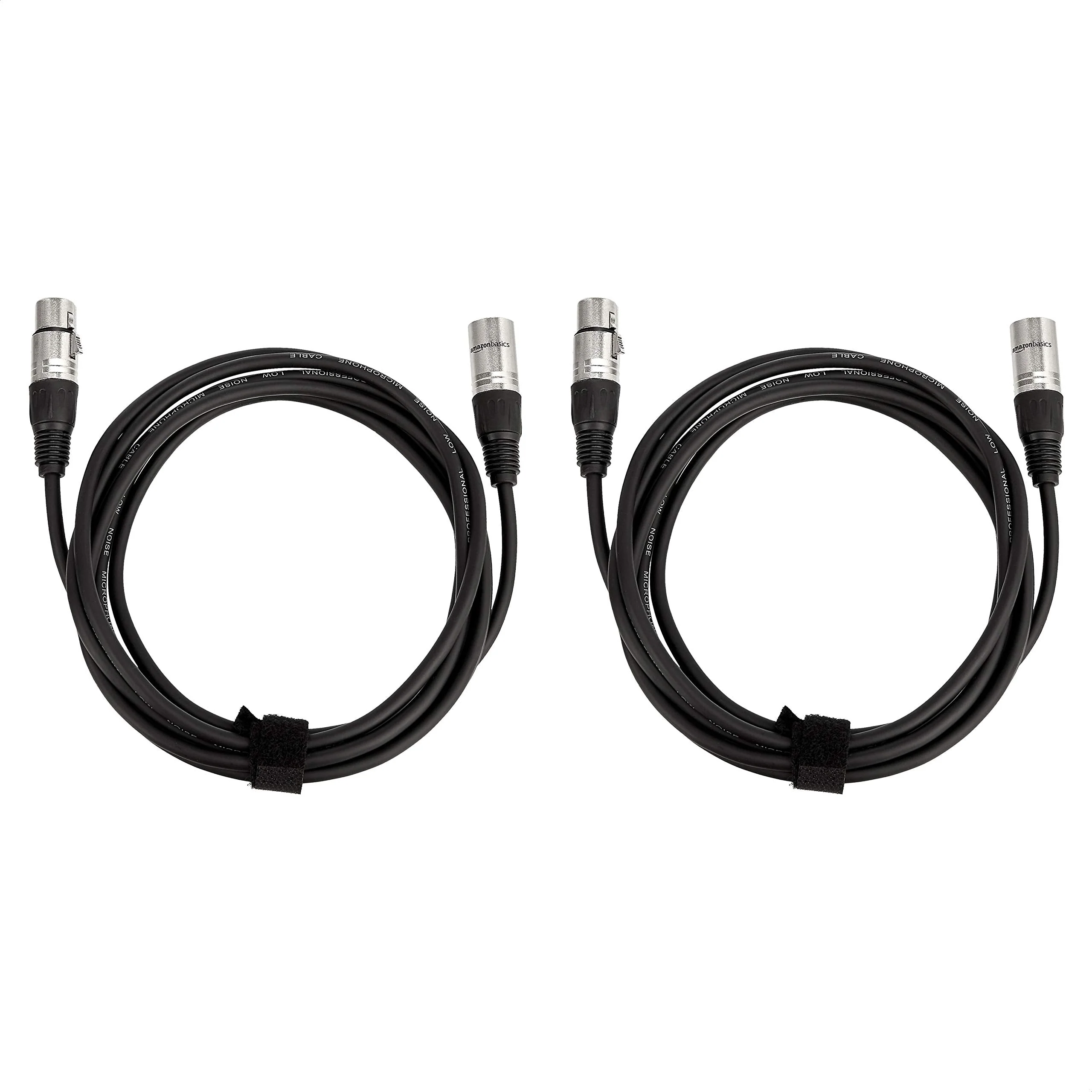 Amazon Basics 2-Pack XLR Microphone Cable for Speaker or PA System, All Copper Conductors, 6MM PVC Jacket, 10 Foot, Black 10 Feet (Pack of 2) - Image 4