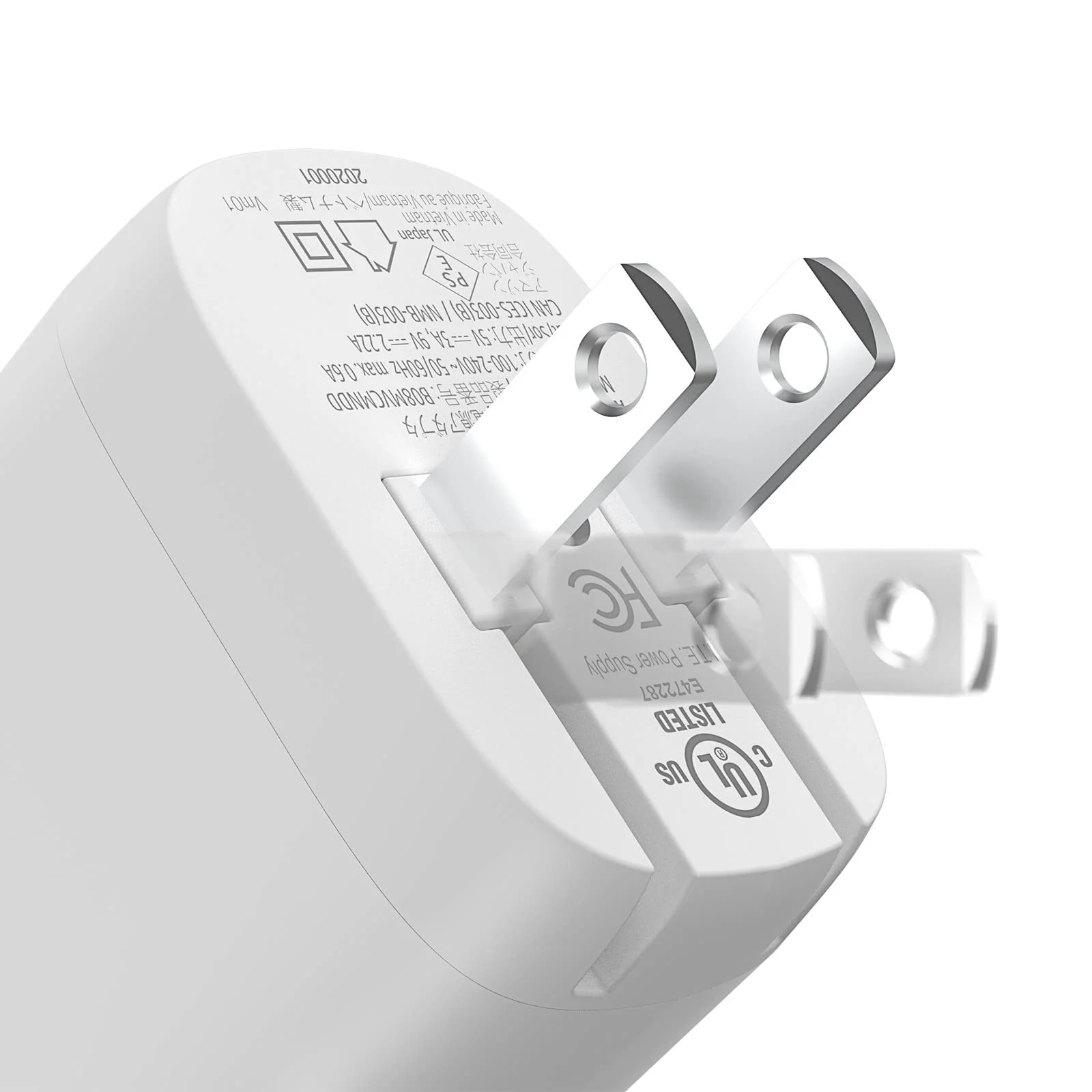 Amazon Basics 20W One-Port USB-C Wall Charger with Power Delivery PD for Tablets & Phones (iPhone 16/15/14/13/12/11/X, iPad, Samsung, and more), non-PPS, 1.81 x 1.73 x 1.09 inches, White 20W (1 USB-C) - Image 3