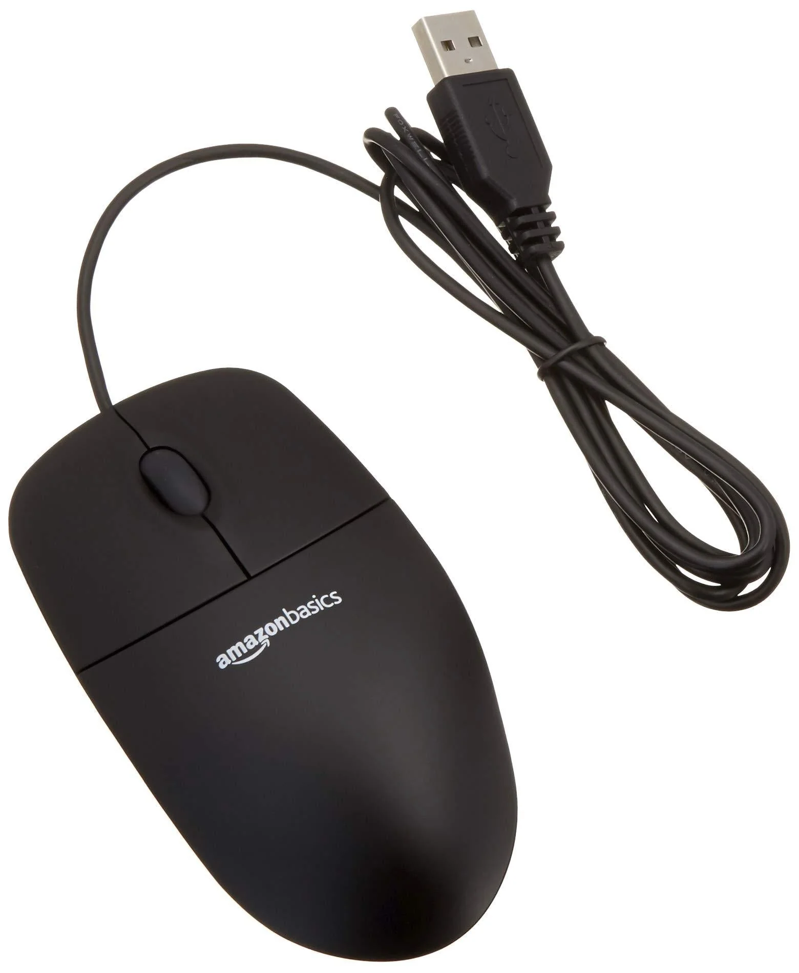 Amazon Basics 3-Button USB Wired Computer Mouse (Black), 1-Pack Only Mouse
