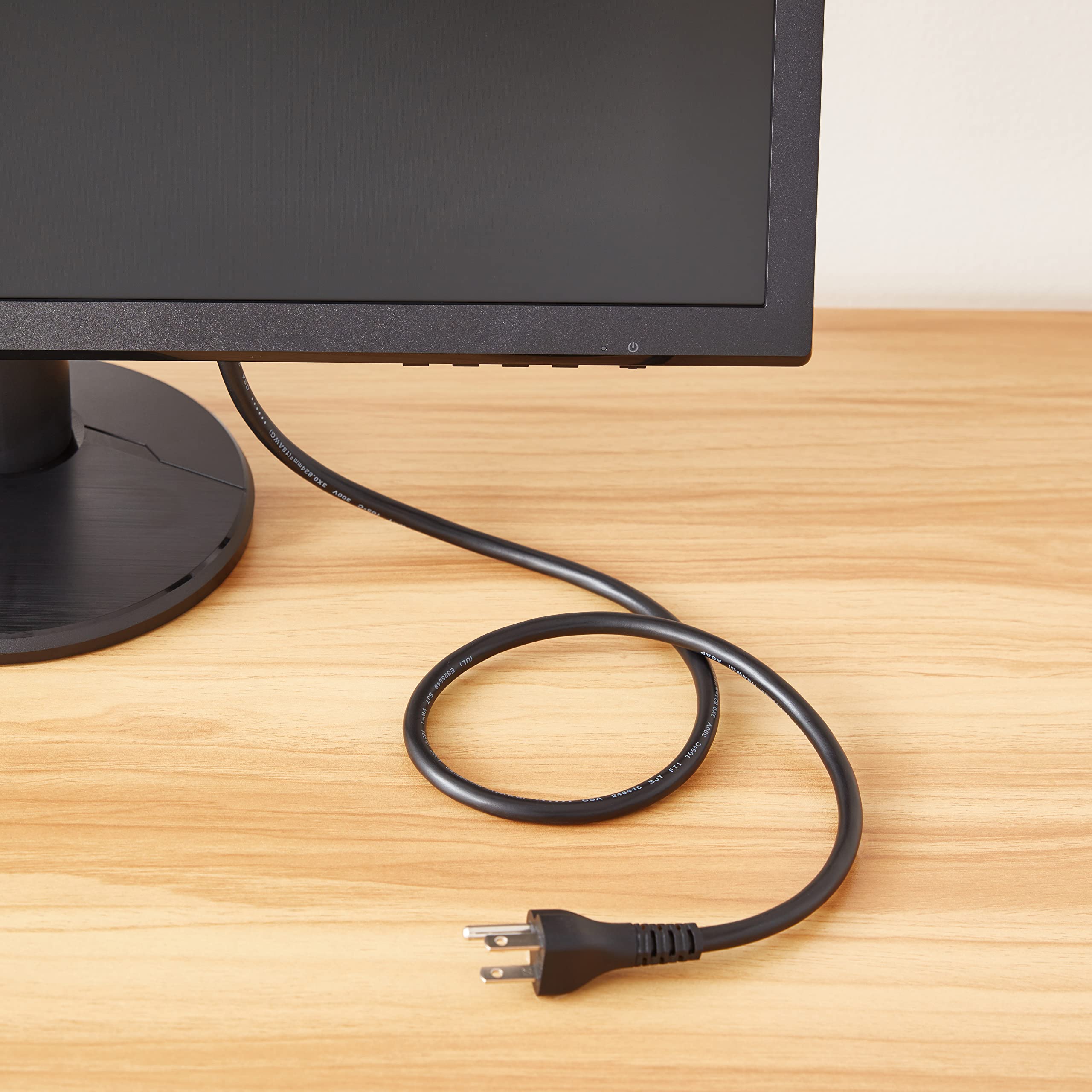 Amazon Basics 3 Feet Computer Monitor TV Replacement 3 Prong AC Power Cord, 18 AWG, 125 Volts, Black - Image 5