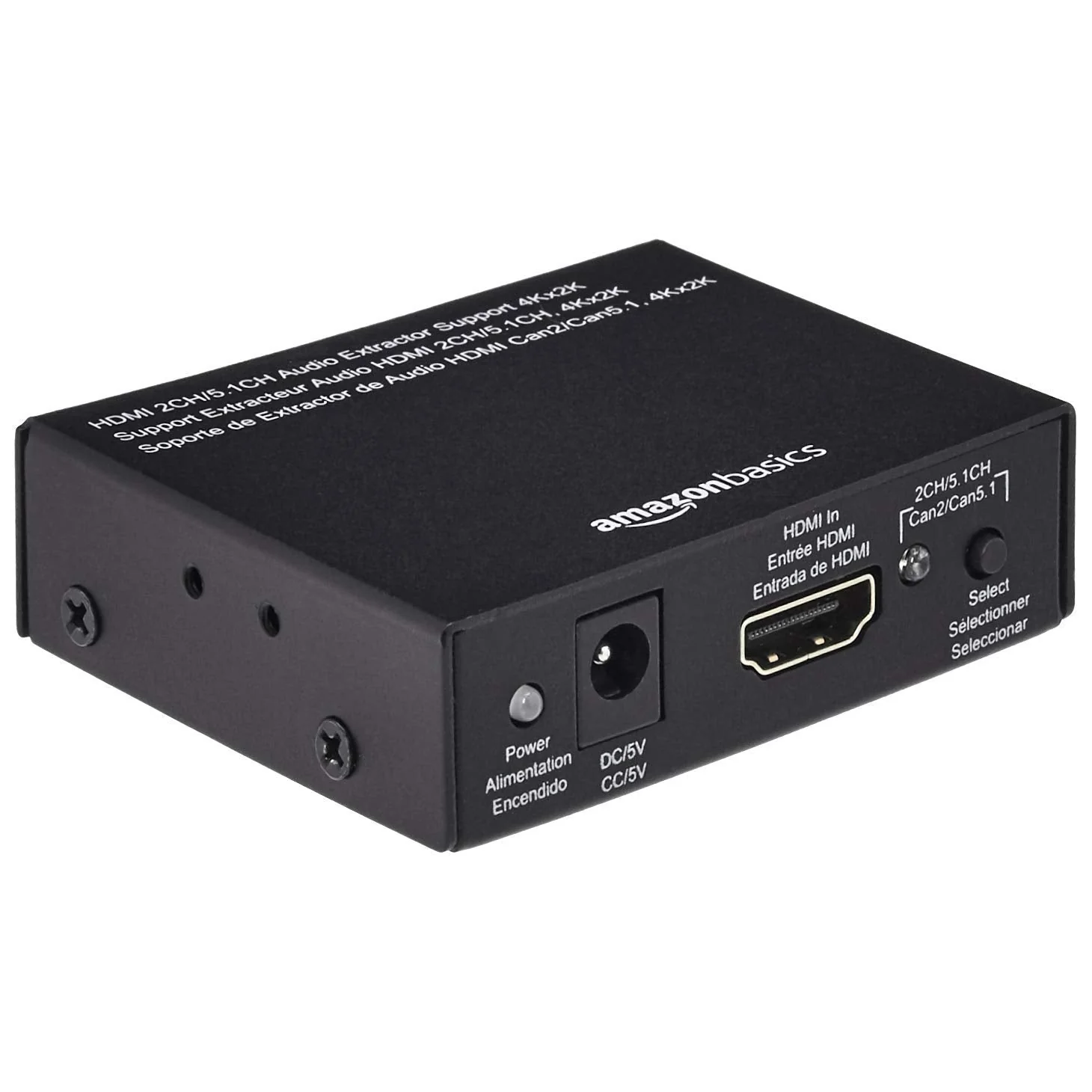 Amazon Basics 4K HDMI to HDMI and Audio (RCA Stereo or Spdif) Extractor Converter (Supports Apple TV, Fire TV and Blue-Ray Players), Black