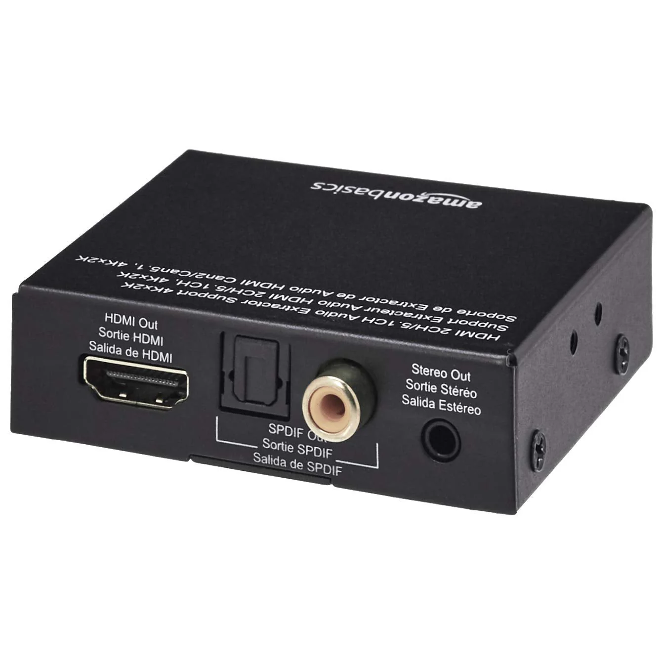Amazon Basics 4K HDMI to HDMI and Audio (RCA Stereo or Spdif) Extractor Converter (Supports Apple TV, Fire TV and Blue-Ray Players), Black - Image 2