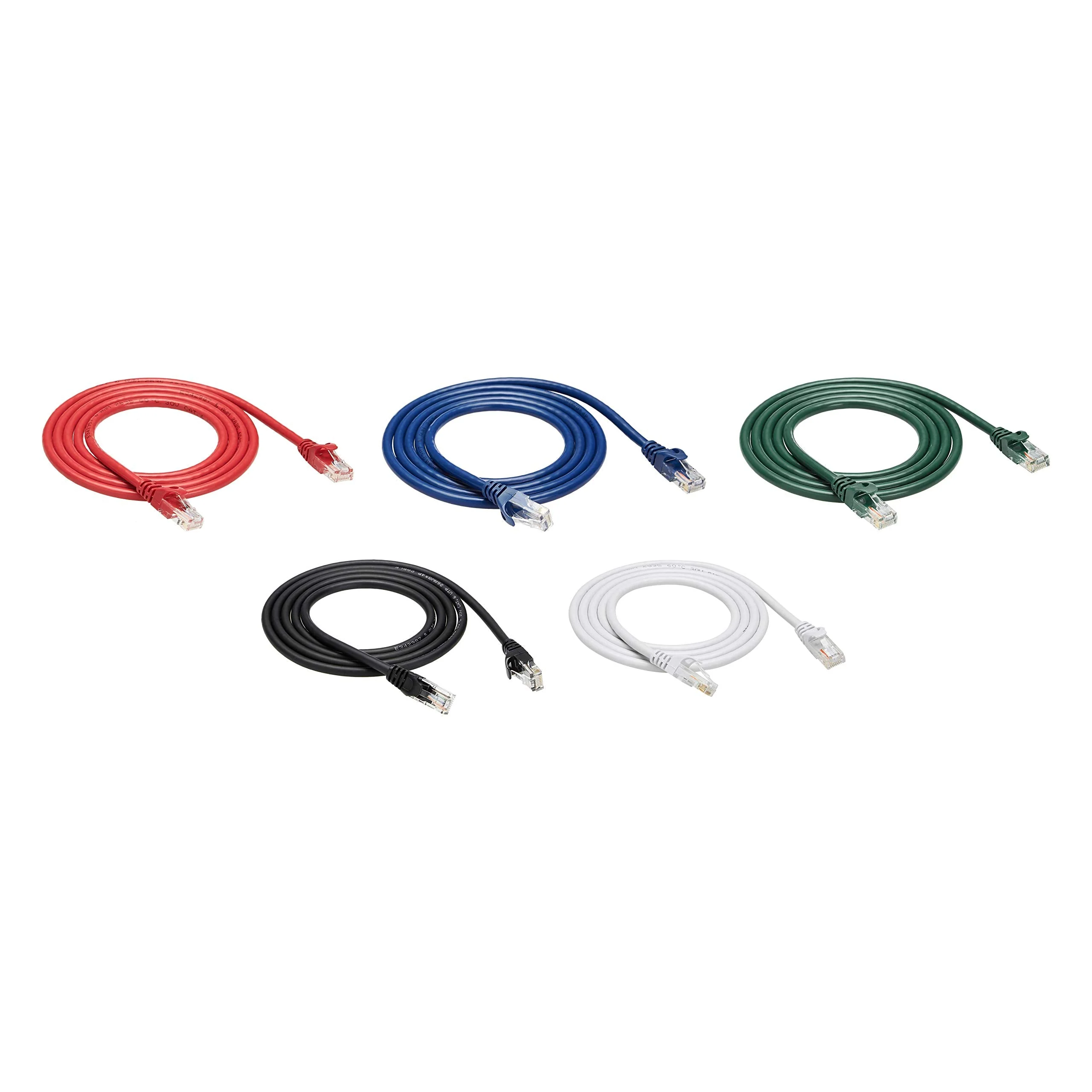 Amazon Basics 5-Pack RJ45 Cat 6 Ethernet Patch Cable, 10Gpbs High-Speed Cable, Gold-Plated, Snagless, 5 Foot, Multicolor 5-Foot