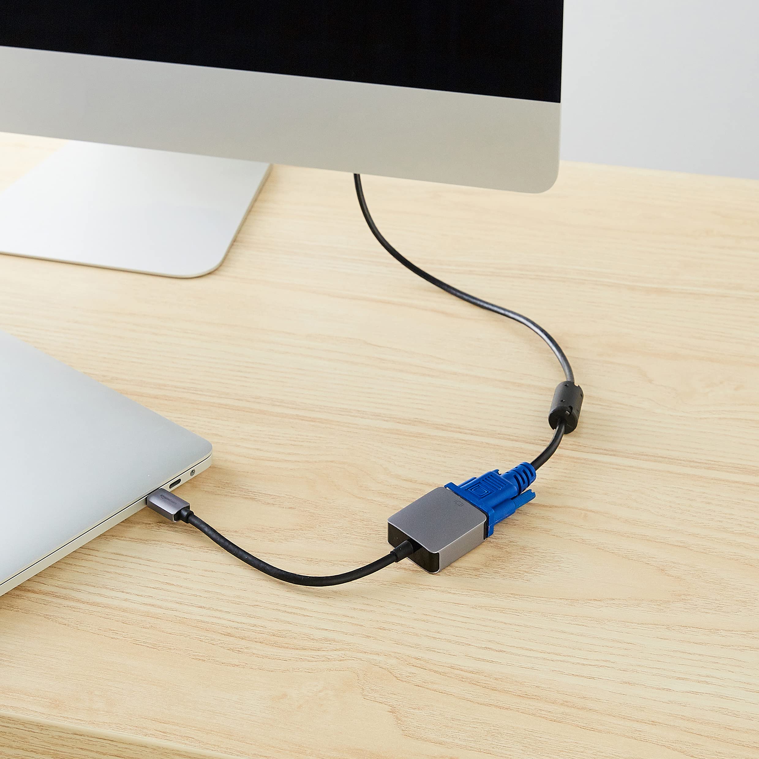 Amazon Basics Aluminum USB 3.1 Type-C to VGA Adapter, Gray, 1.65 x 1.38 x 0.63in - Image 7