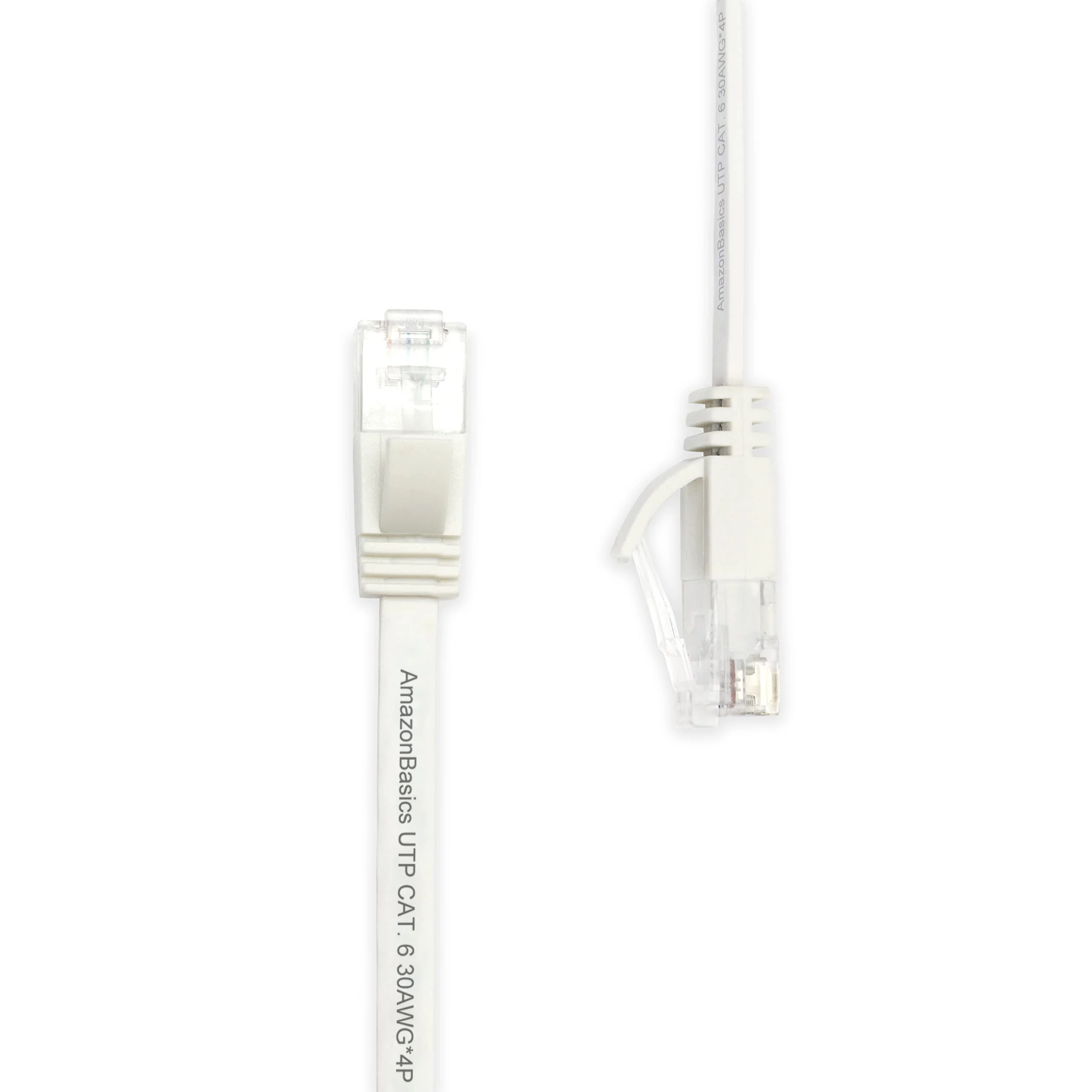 Amazon Basics Cat 6 Ethernet RJ45 10Gbps Flat Cable 100 ft Outdoor&Indoor White Solid Patch Cord with Clips for Router, Modem, PS4/5, Xbox, Gaming, Computer Network for High Speed LAN Internet 100-Foot 1 - Image 3