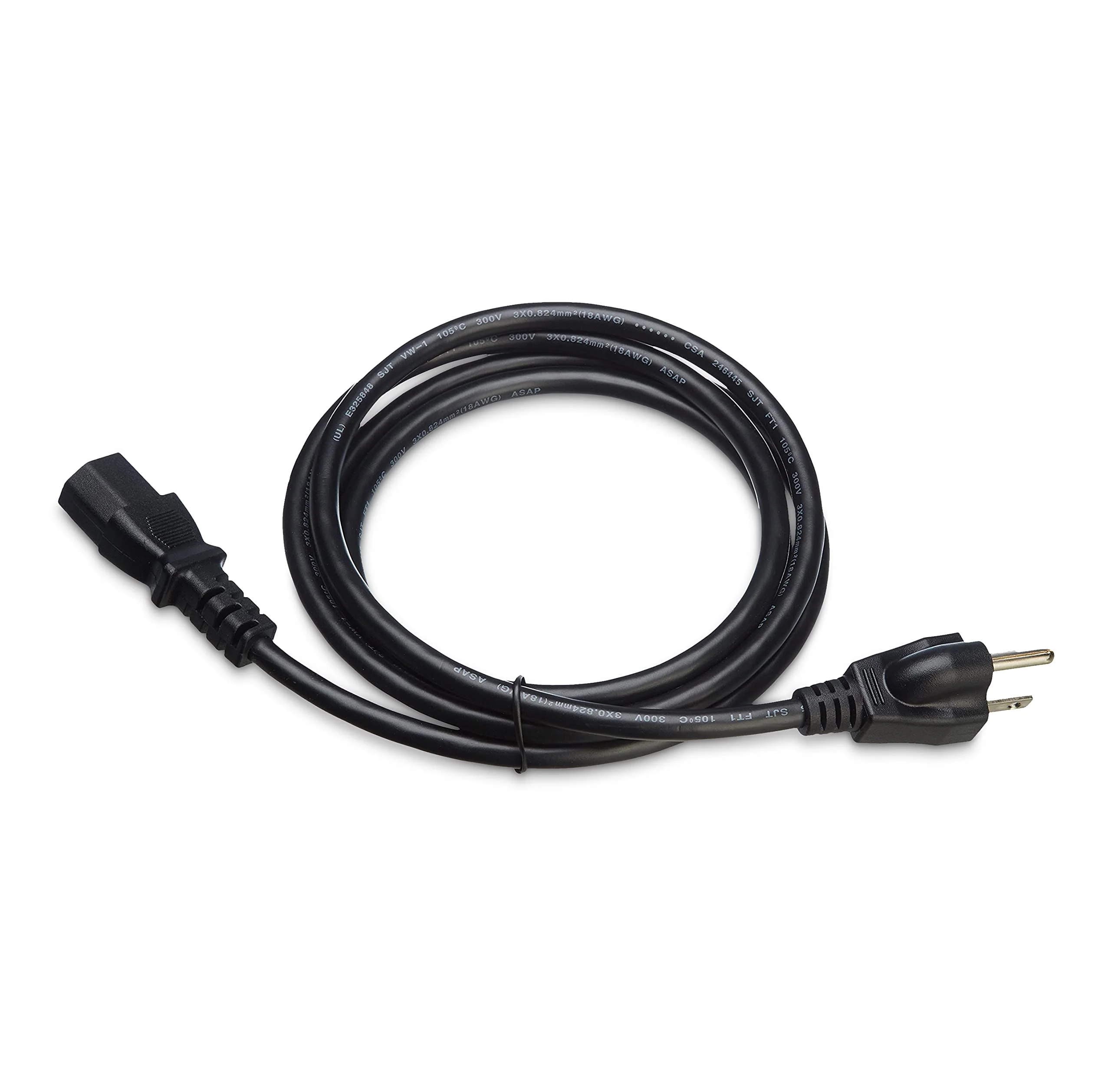 Amazon Basics Computer Monitor TV Replacement Power Cord - 6-Foot, Black 6' 1-Pack - Image 4