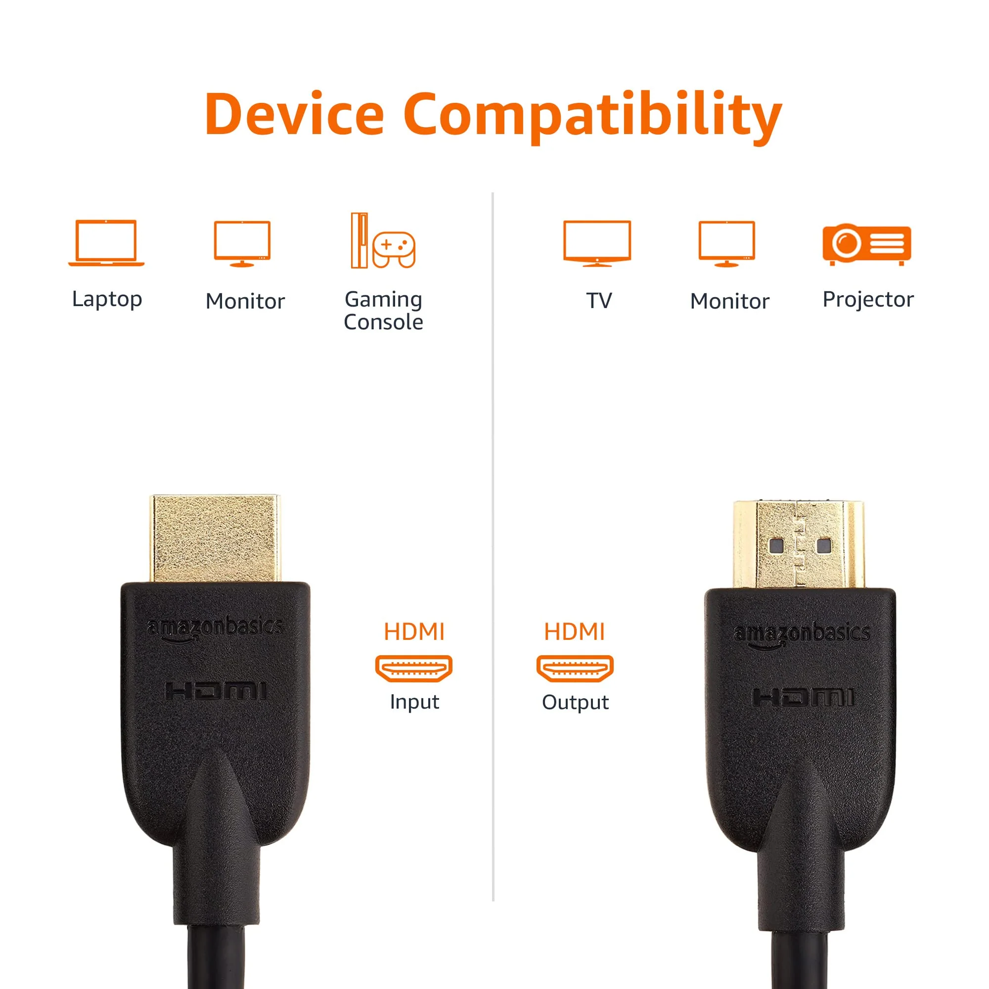 Amazon Basics HDMI Cable, 18Gbps High-Speed, 4K@60Hz, 2160p, Ethernet Ready, 10 Foot, Black 1 10 Feet - Image 3
