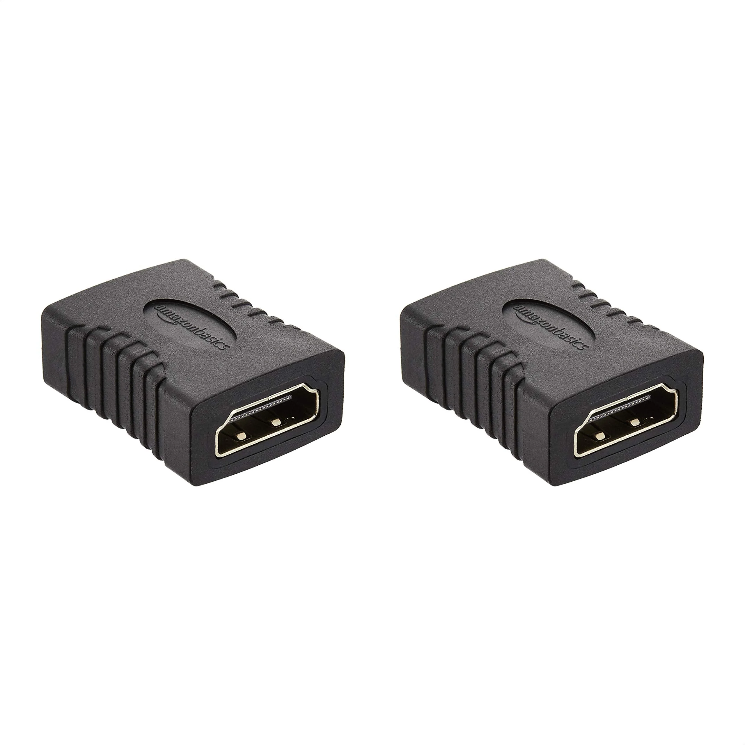 Amazon Basics HDMI Female to Female Coupler Adapter (2 Pack), 29 x 22mm, Black 2-Pack