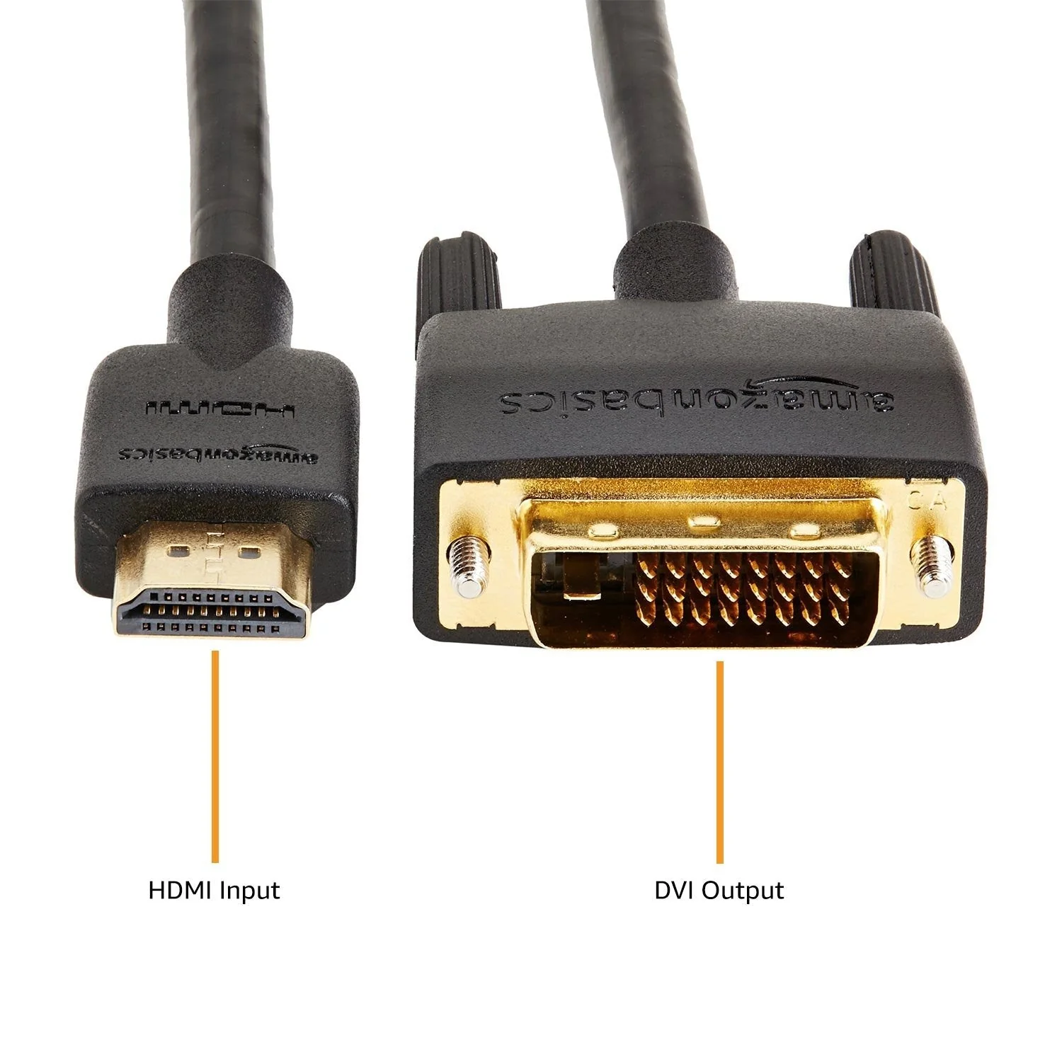 Amazon Basics HDMI to DVI Adapter Cable, Black, 6 Feet, 1-Pack 6 ft - Image 2