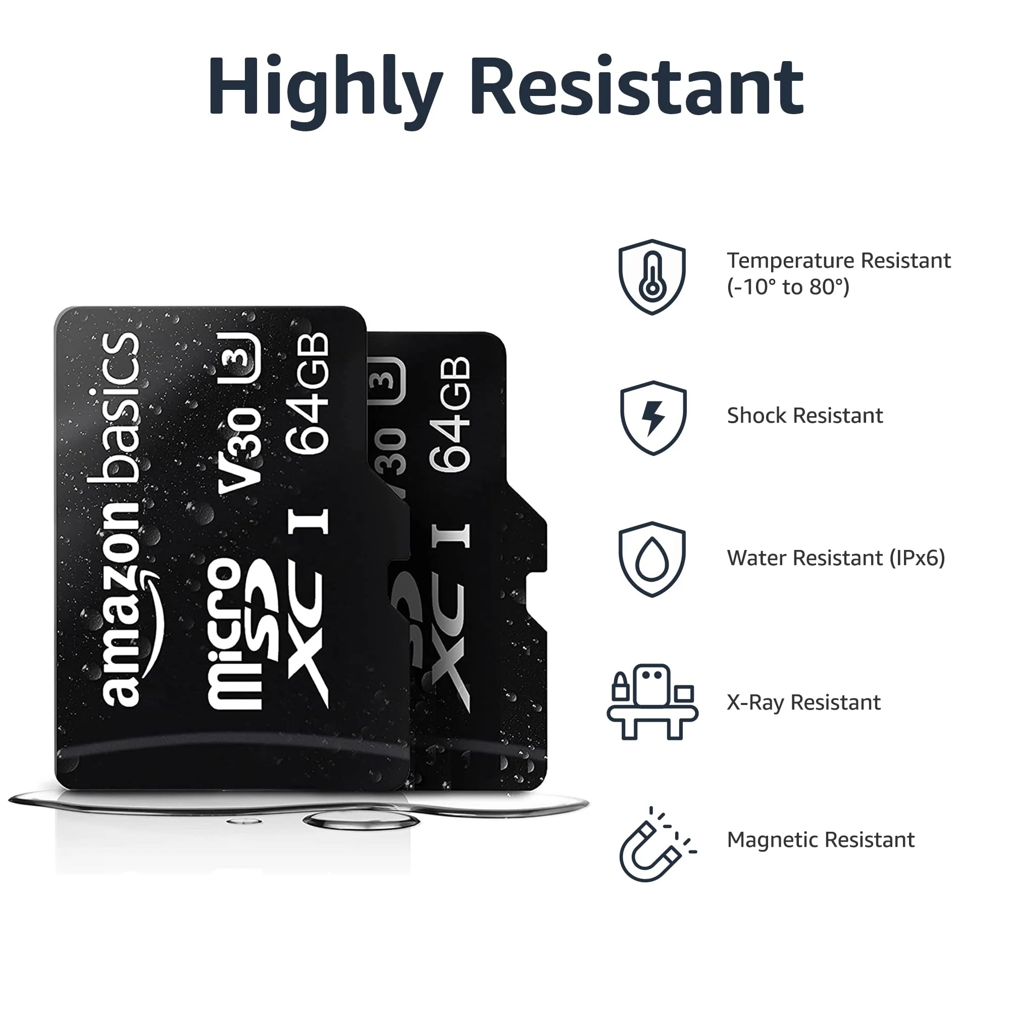 Amazon Basics Micro SDXC Memory Card with Full Size Adapter, A2, U3, Read Speed up to 100 MB/s, 64 gb (2pack), Black 64GB(2 pack) - Image 4