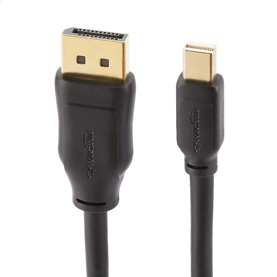 Amazon Basics Mini DisplayPort to DisplayPort Display Cable, 4Kx2K, Gold-Plated Plugs, 6 Foot, Black 6 Feet 1-Pack - Image 3